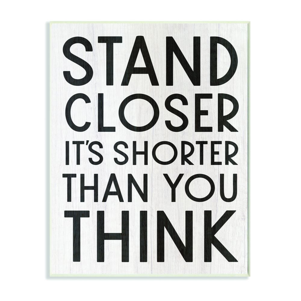 Stupell Industries Stand Closer Funny Bathroom Wood Texture Word Design Wall Plaque by Daphne Polselli