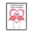 thumbnail image 1 of Stupell Industries Stand Tall Phrase Pink Flamingo Bird Heart Design by Lisa Lane, 11" x 14", Black Framed, 1 of 1