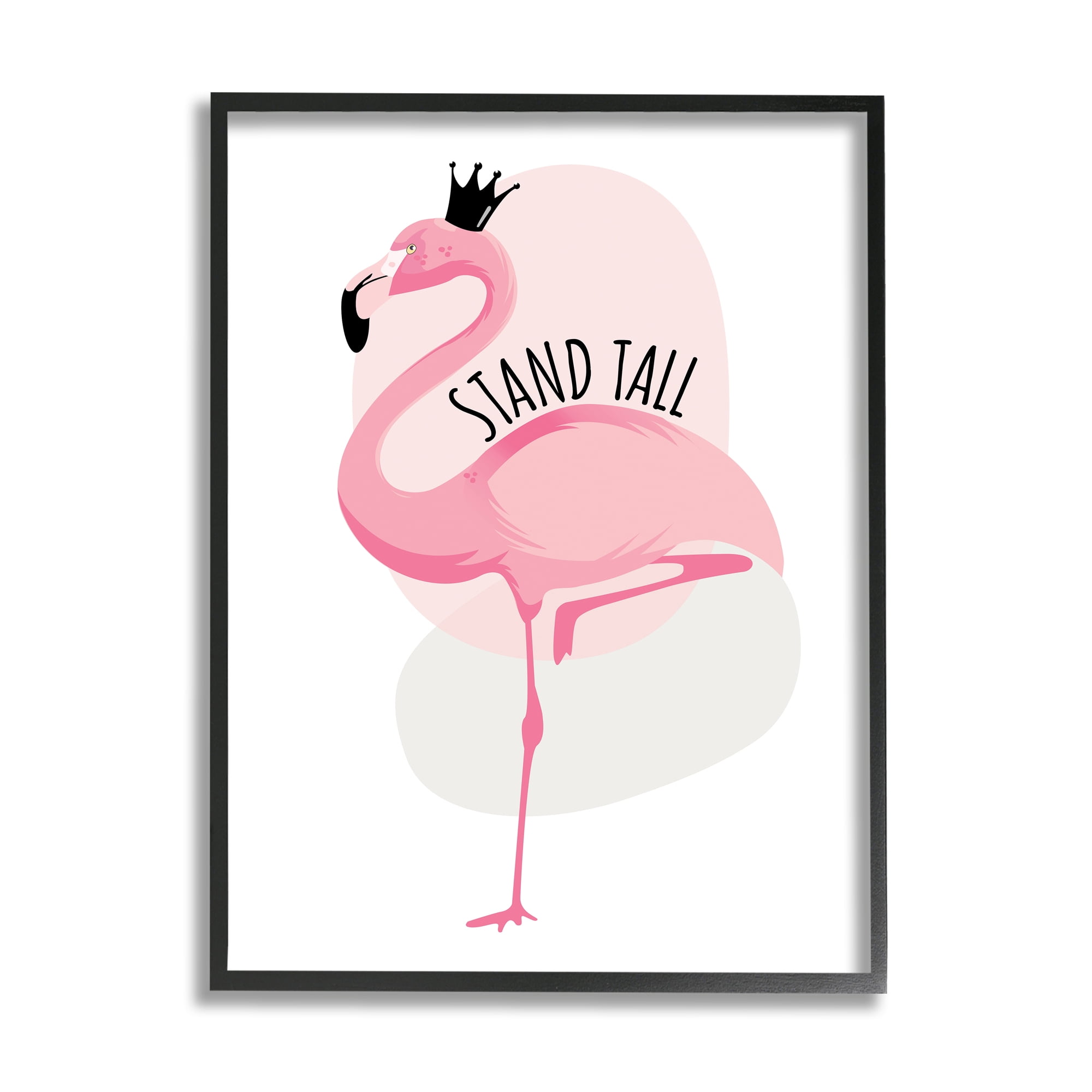 Stupell Industries Stand Tall Quote Tropical Pink Flamingo Royal Crown, 24 x 30, Designed by Ayse