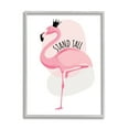 thumbnail image 1 of Stupell Industries Stand Tall Quote Tropical Pink Flamingo Royal Crown Graphic Art Gray Framed Art Print Wall Art, 16x20, by Ayse, 1 of 6