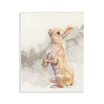 Stupell Industries Standing Bunny Watercolor Animals Painting Unframed Art Print Wall Art, 11 x 14