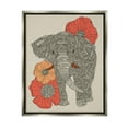 thumbnail image 1 of Stupell Industries Standing Elephant Bright Poppies Floral Paisley Fractals Graphic Art Luster Gray Floating Framed Canvas Print Wall Art, Design by Valentina Harper, 1 of 5