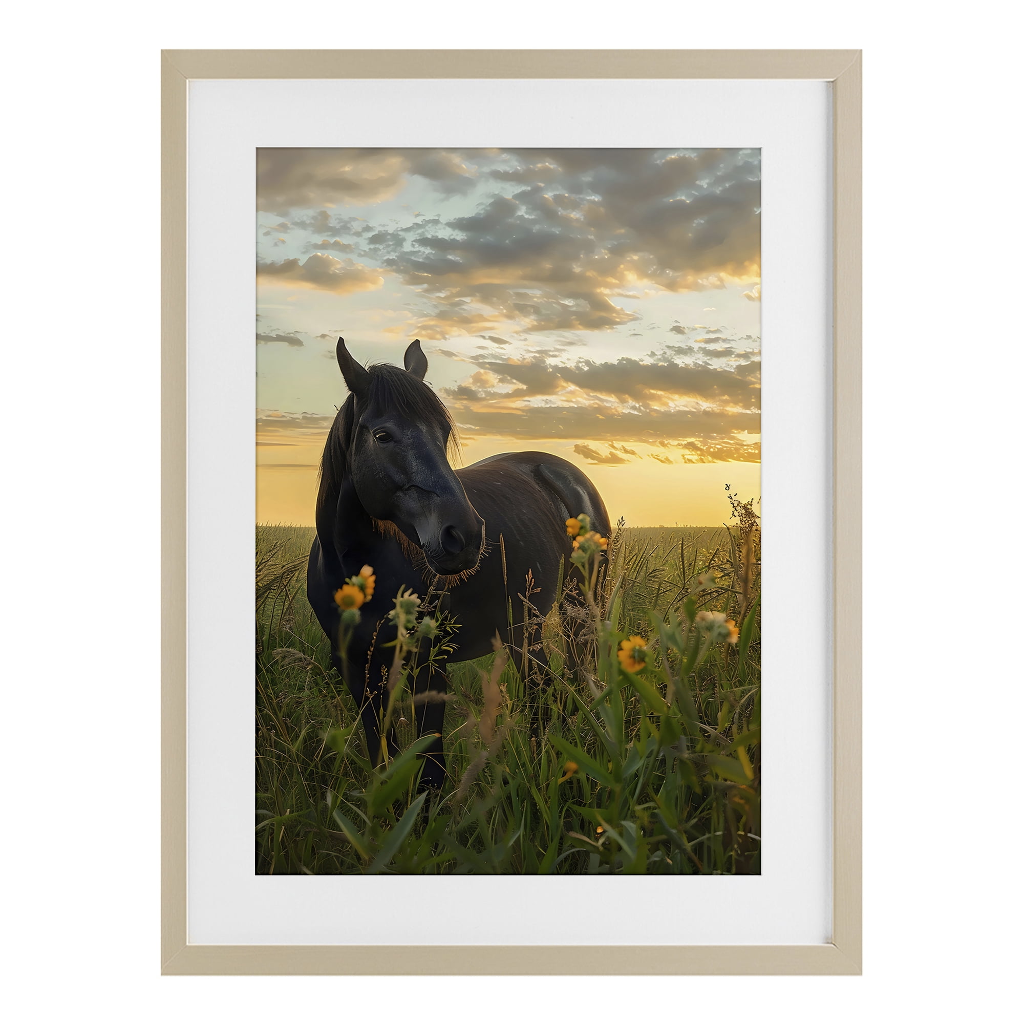 Stupell Industries Standing In Field Of Flowers Birch Framed Print Under Glass, design by Creative Studio