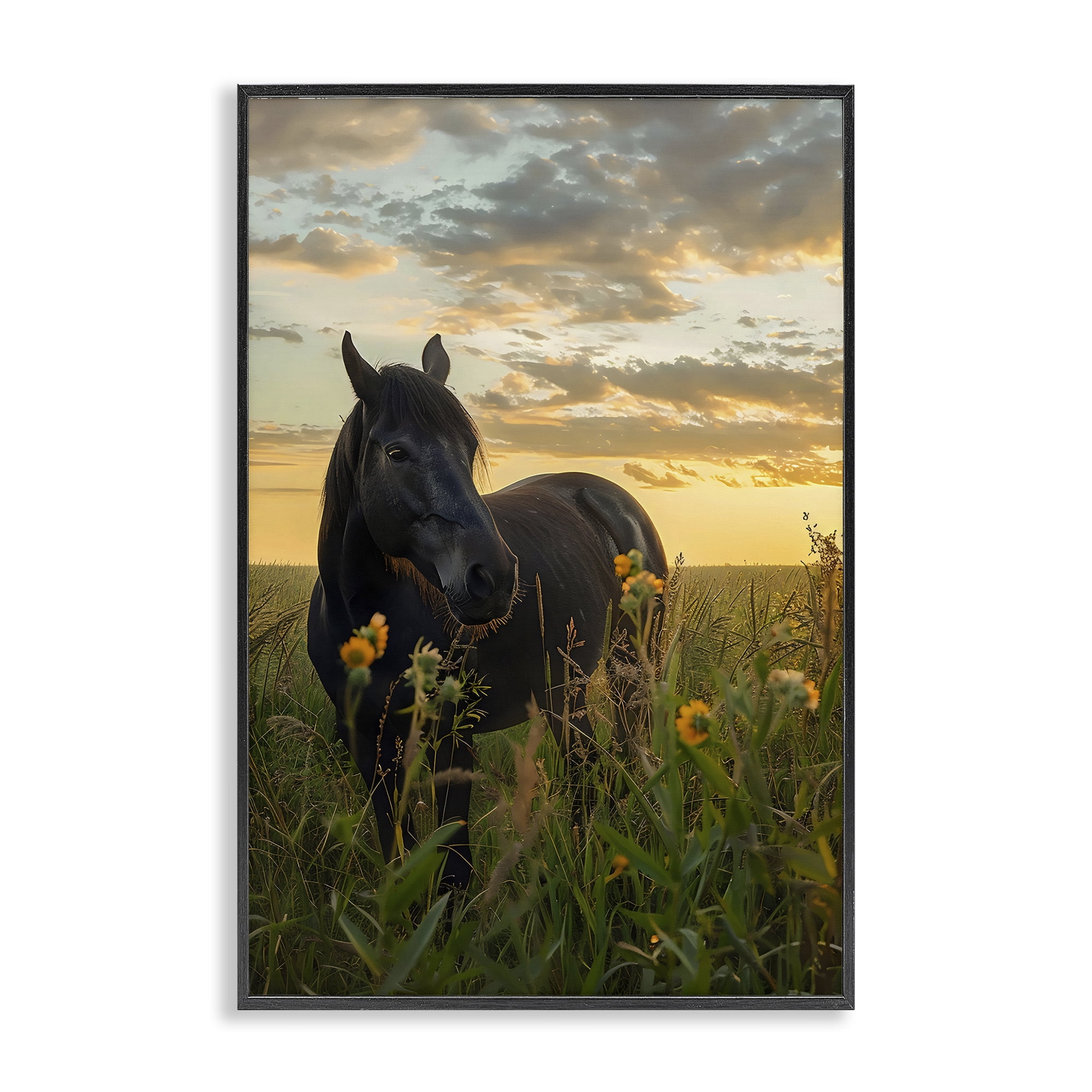 Stupell Industries Standing In Field Of Flowers Black Framed Giclee Art, design by Creative Studio