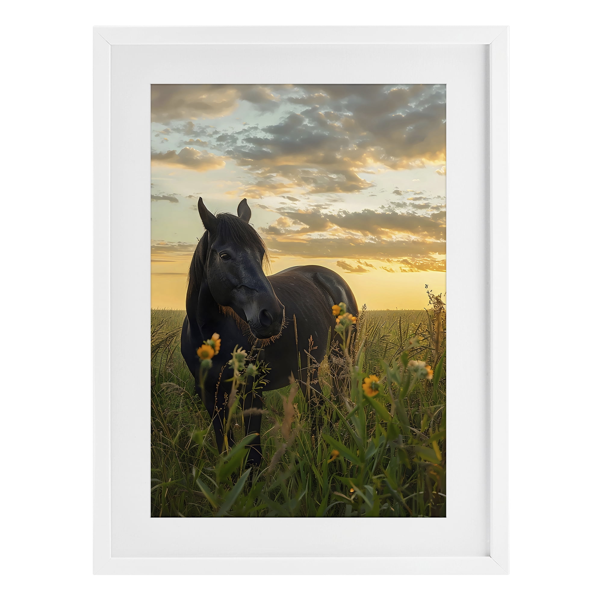 Stupell Industries Standing In Field Of Flowers White Framed Print Under Glass, design by Creative Studio