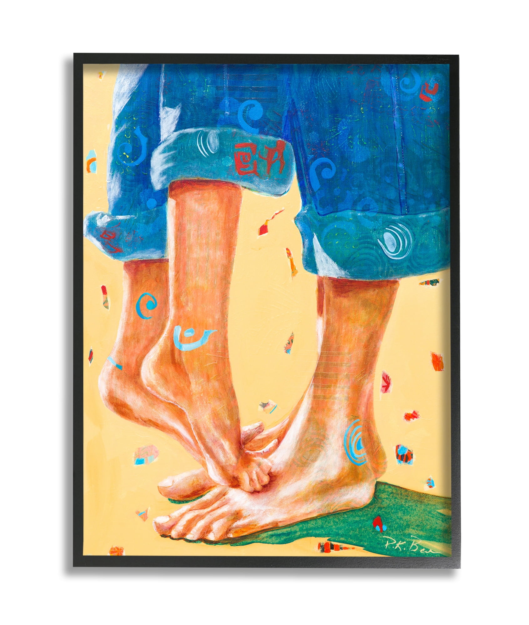 Stupell Industries Standing On Tiptoes Dancing in Cuffed Jeans Black Framed, 11 x 14, Design by Pamela K. Beer