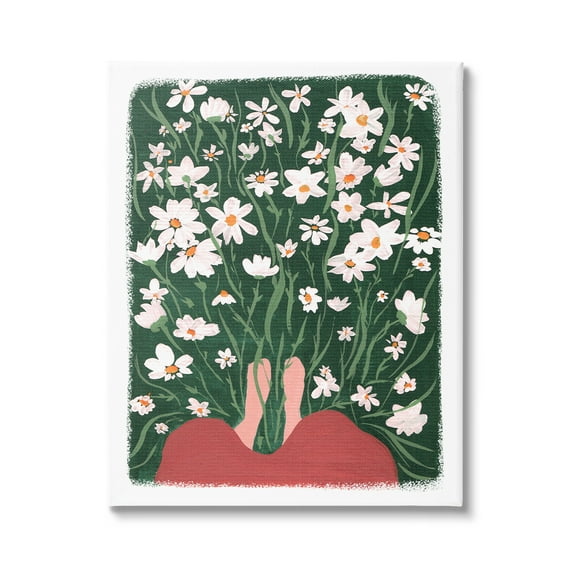 Stupell Industries Standing in Peaceful Flower Meadow Blooming Daisies Painting Painting Gallery Wrapped Canvas Print Wall Art, Design by Birgit Maria Kiennast