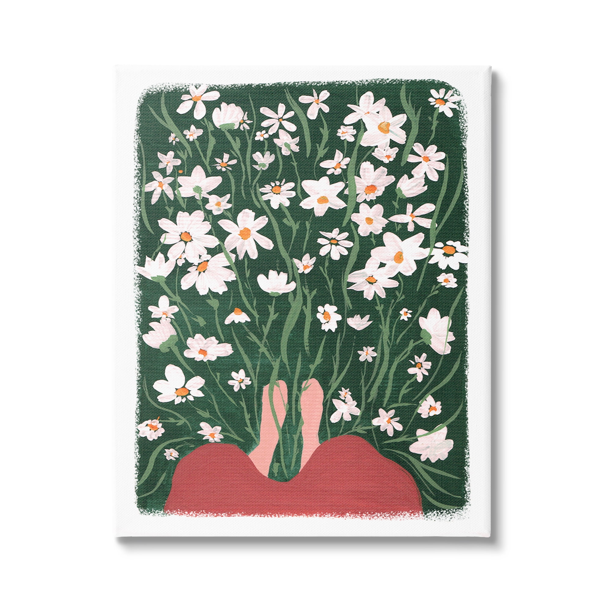 Stupell Industries Standing in Peaceful Flower Meadow Blooming Daisies Painting Painting Gallery Wrapped Canvas Print Wall Art, Design by Birgit Maria Kiennast