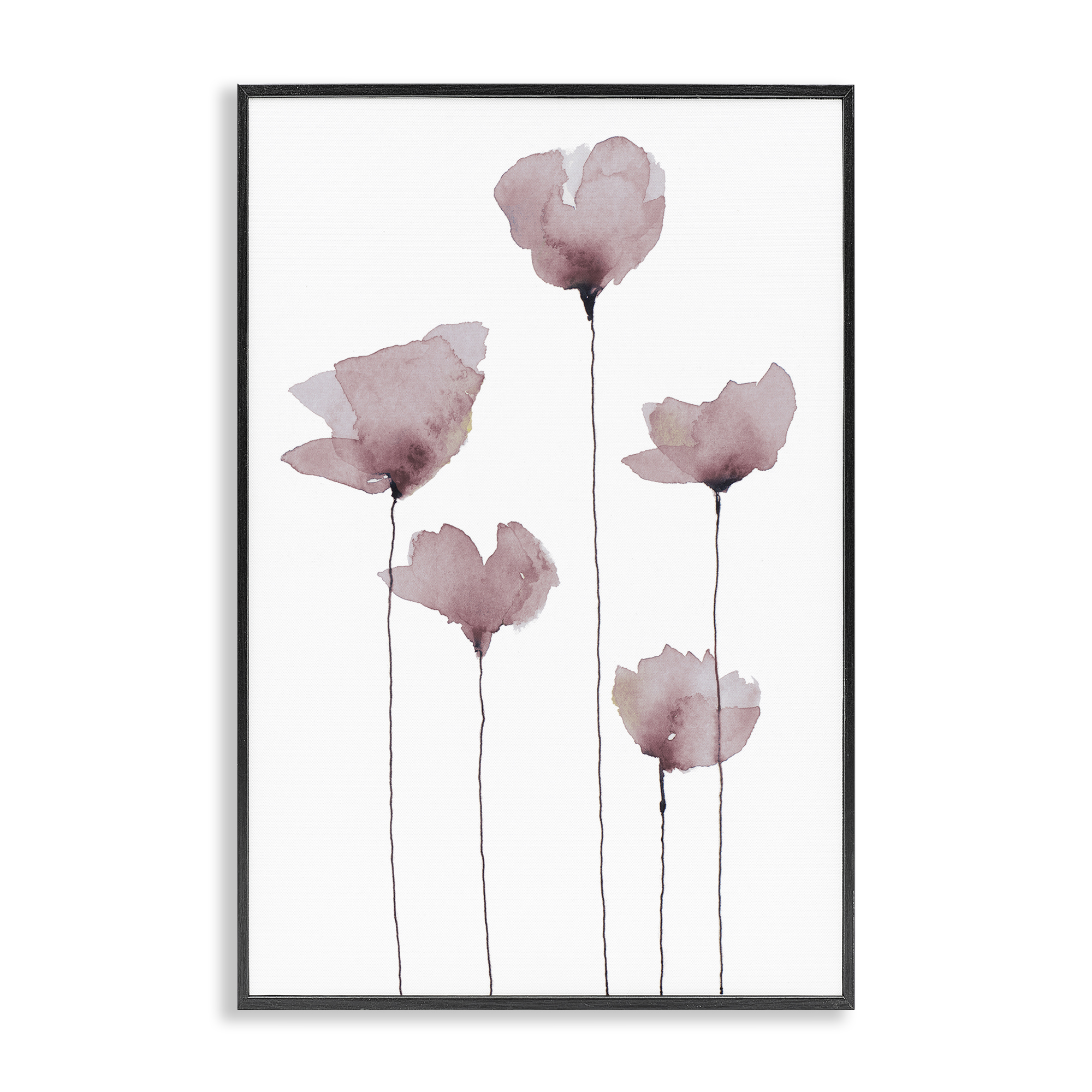 Stupell Industries Standing Tall Blossoms Plants & Flowers Painting Black Framed Art Print Wall Art, 12 x 18