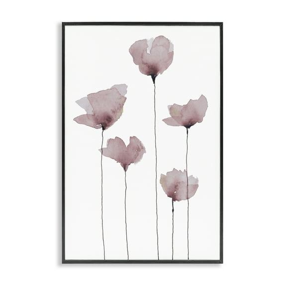 Stupell Industries Standing Tall Blossoms Plants & Flowers Painting Black Framed Art Print Wall Art, 12 x 18