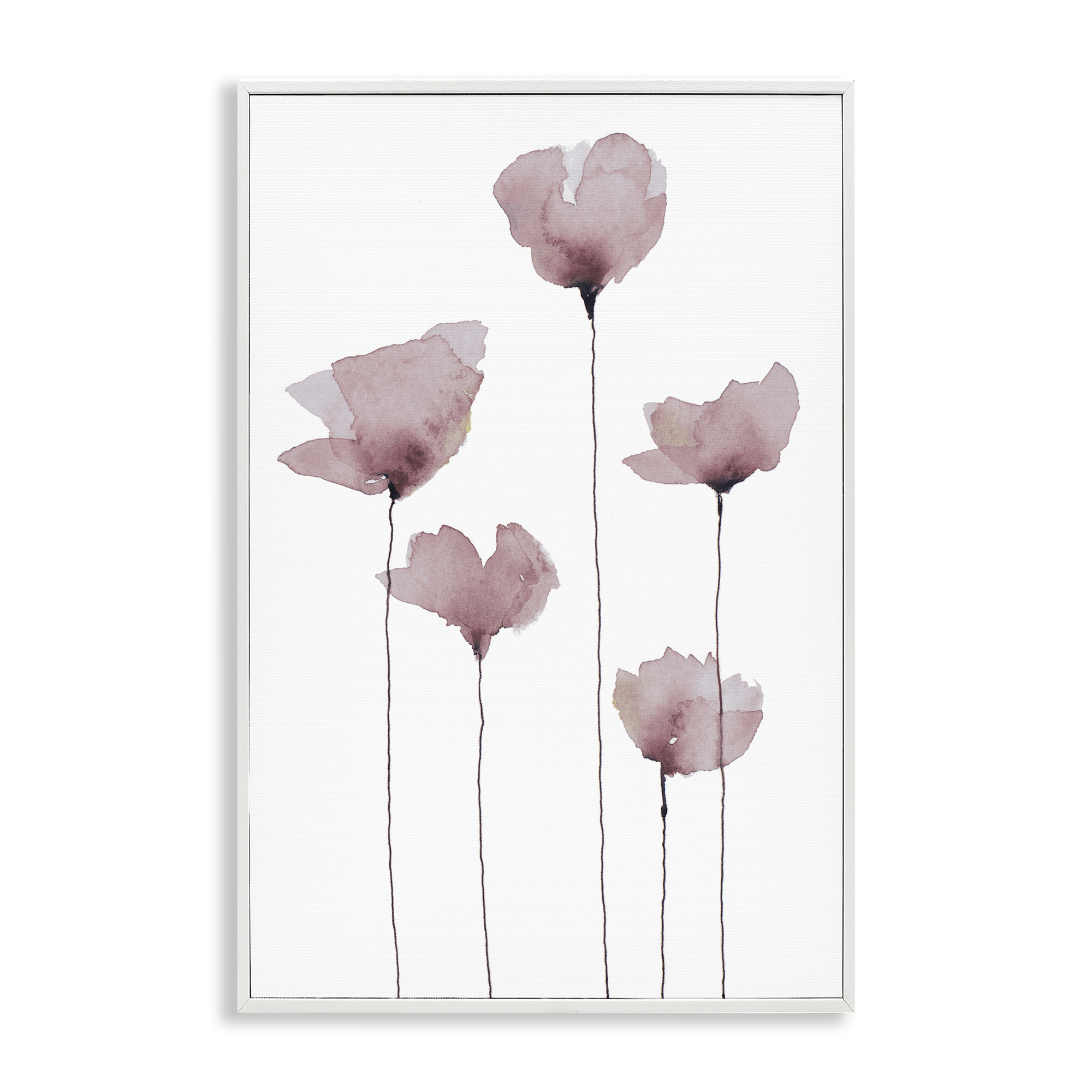 Stupell Industries Standing Tall Blossoms Plants & Flowers Painting White Framed Art Print Wall Art, 16 x 24
