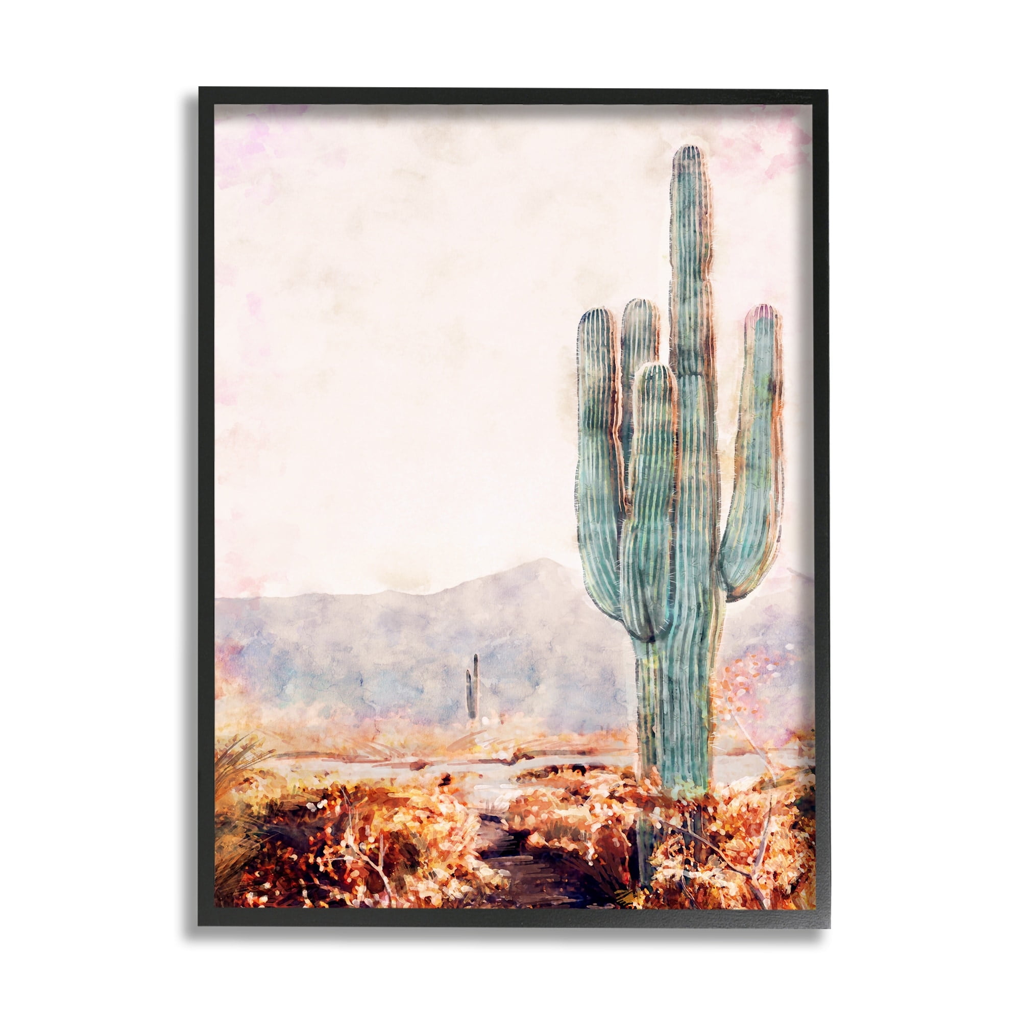 Stupell Industries Standing Tall Cactus Arid Vegetation Dry Mountainous Plains,24 x 30, Design by Ziwei Li
