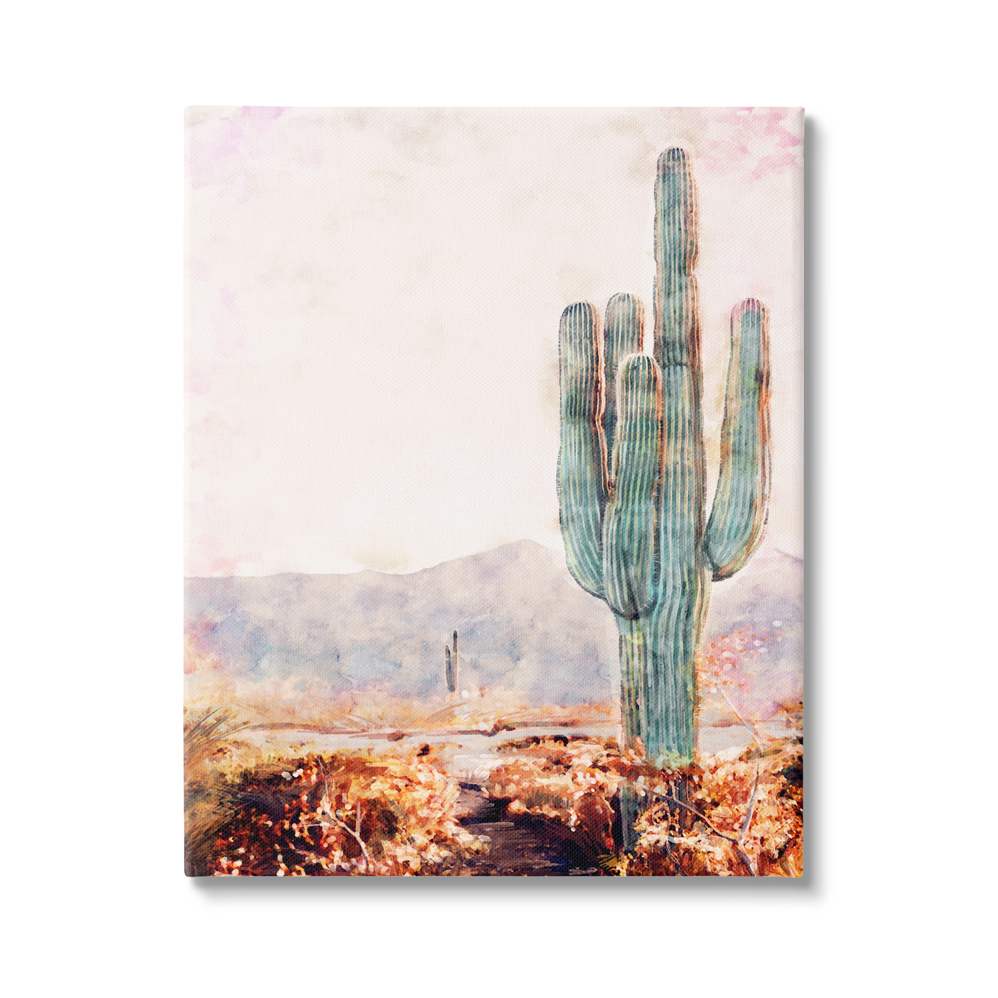 Stupell Industries Standing Tall Cactus Arid Vegetation Dry Mountainous Plains,36 x 48, Design by Ziwei Li