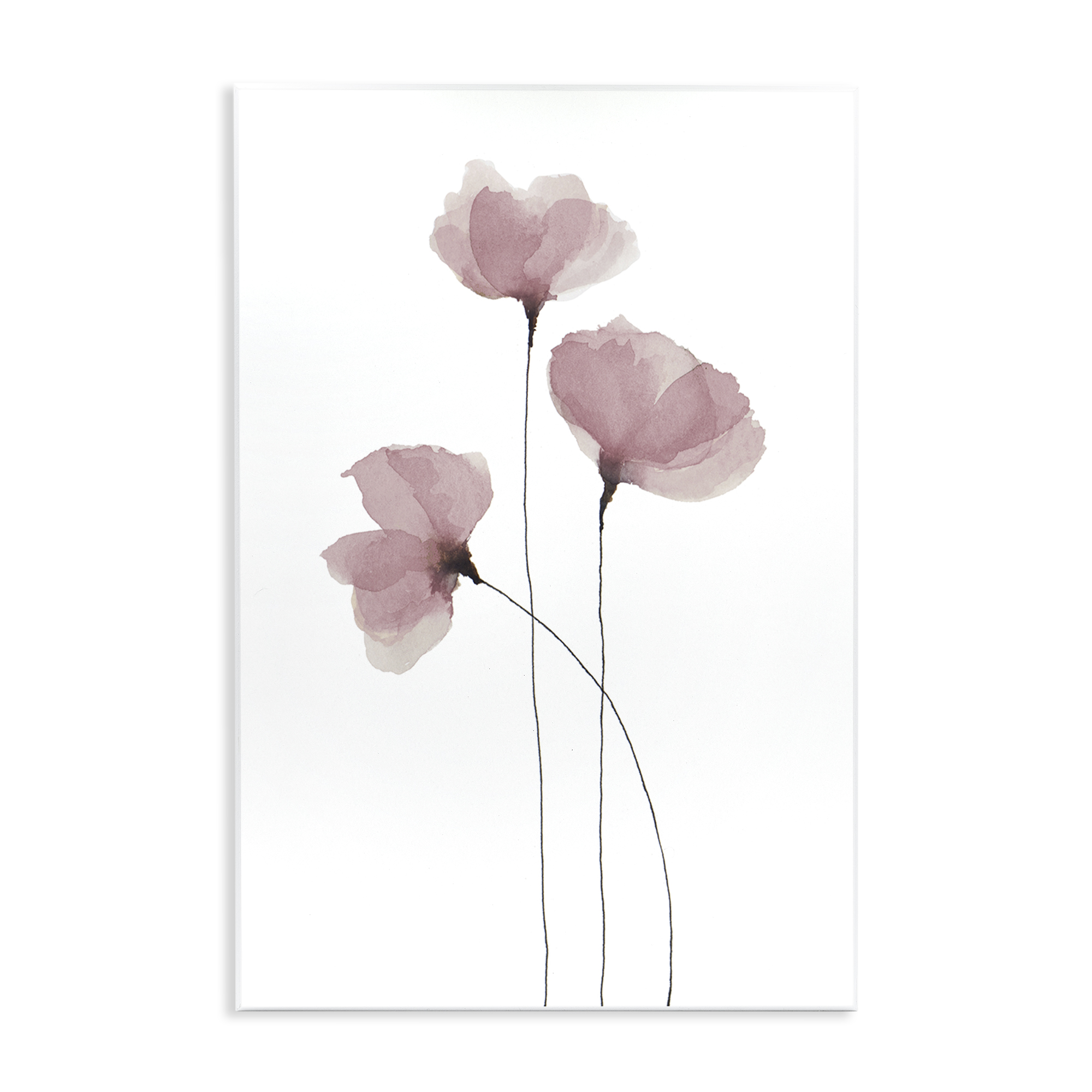 Stupell Industries Standing Tall Pink Flowers Plants & Flowers Painting Unframed Art Print Wall Art, 13 x 19