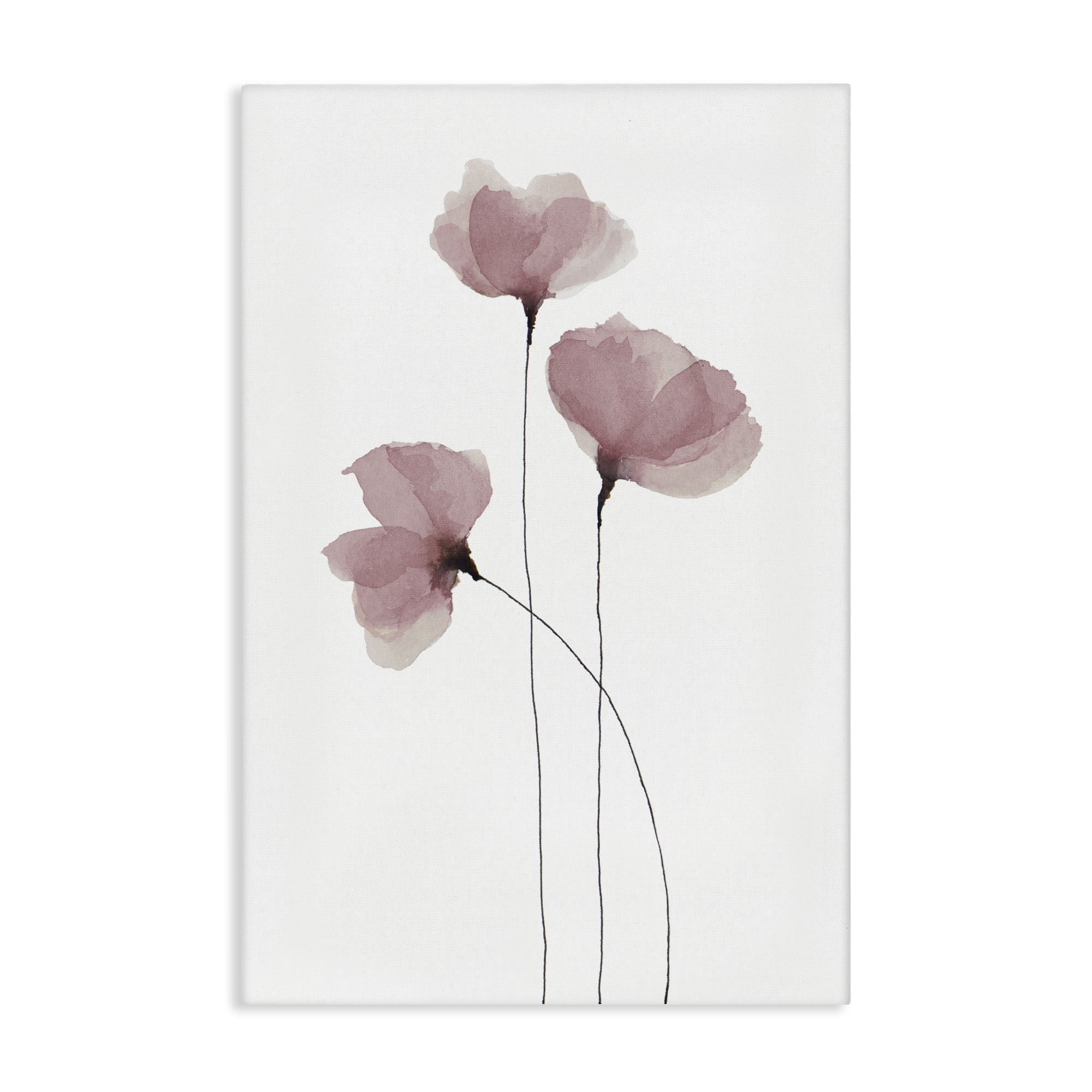 Stupell Industries Standing Tall Pink Flowers Plants & Flowers Painting Wrapped Canvas Art Print Wall Art, 16 x 24