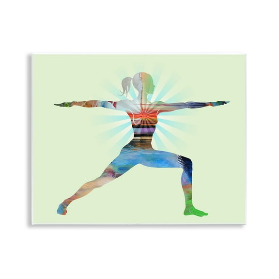 Stupell Industries Standing Yoga Pose People Painting Unframed Art Print Wall Art, 14 x 11