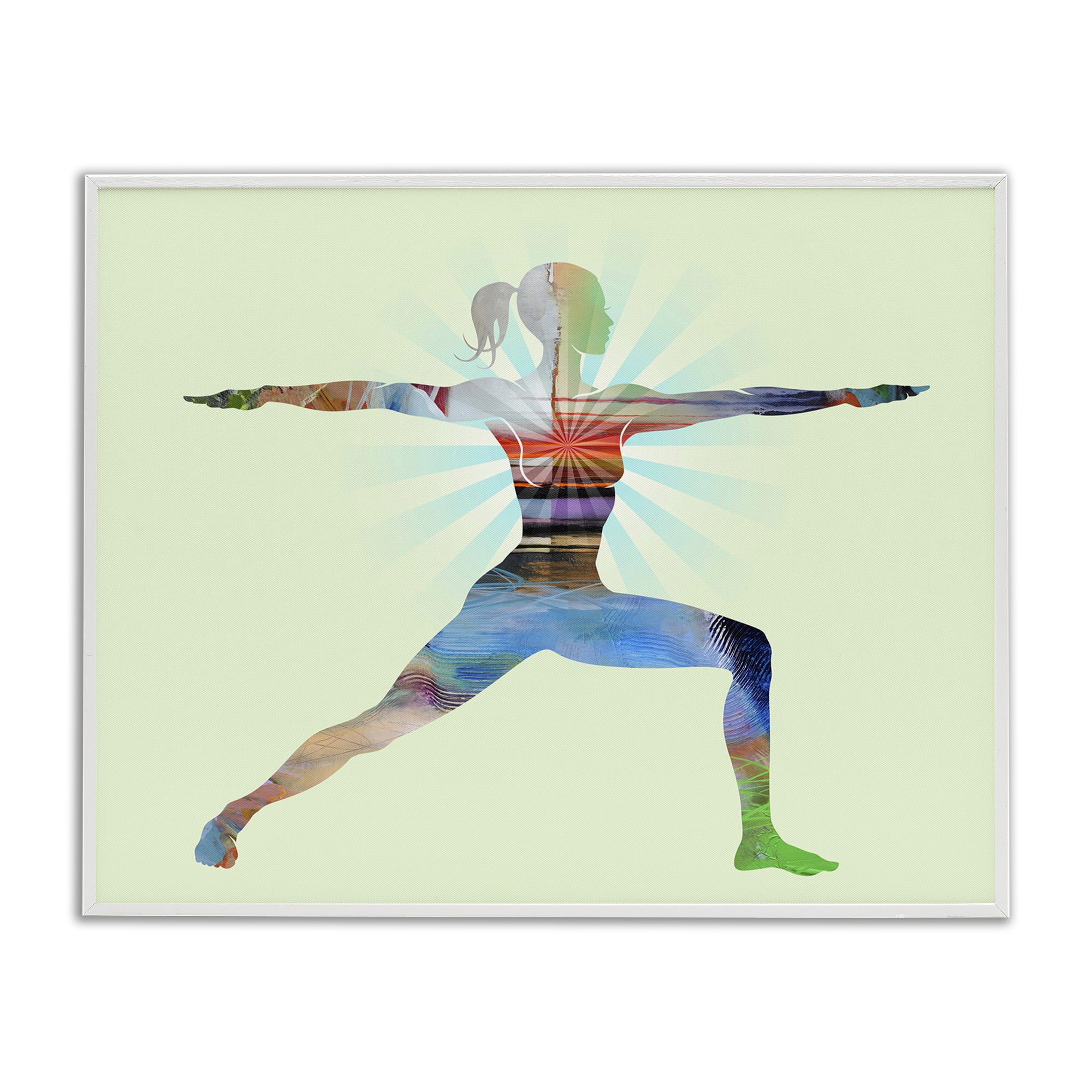 Stupell Industries Standing Yoga Pose People Painting White Framed Art Print Wall Art, 20 x 16