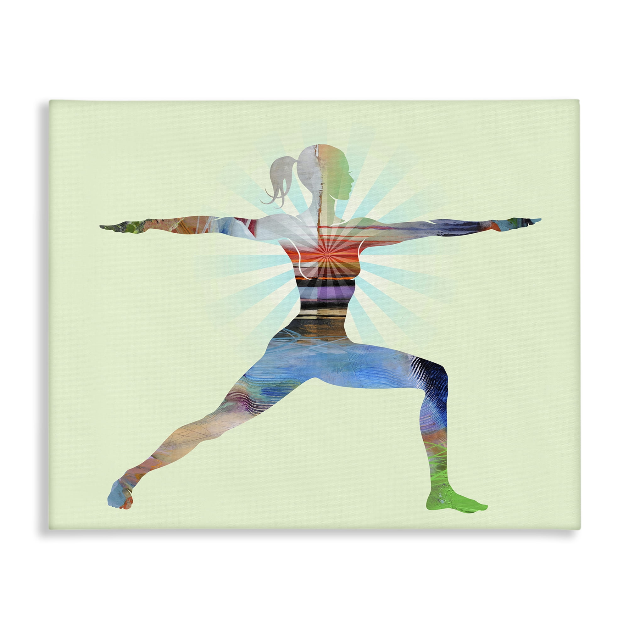 Stupell Industries Standing Yoga Pose People Painting Wrapped Canvas Art Print Wall Art, 48 x 36