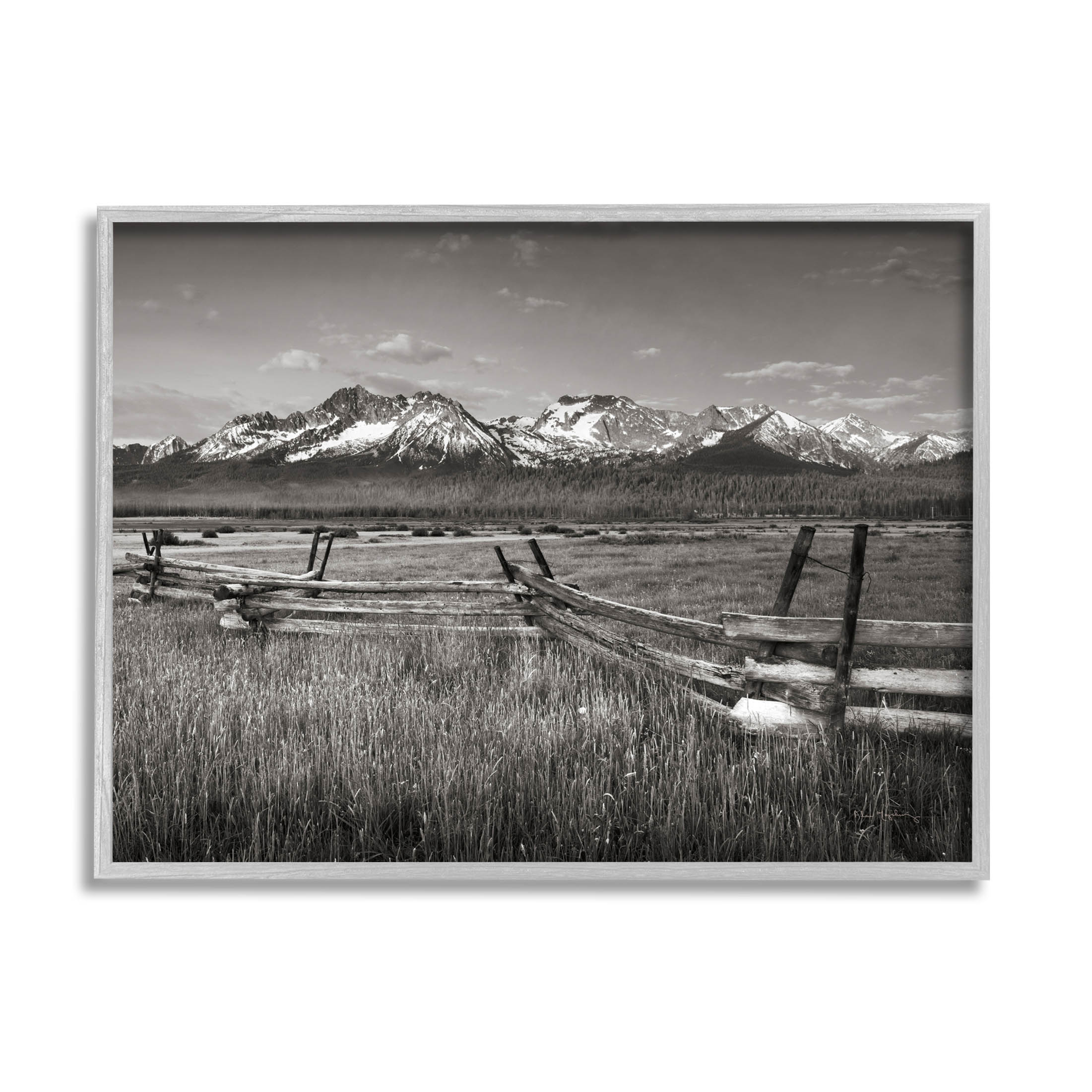 Stupell Industries Stanley Basin Fence Photography Photograph Gray Framed Art Print Wall Art, Design by Alan Majchrowicz