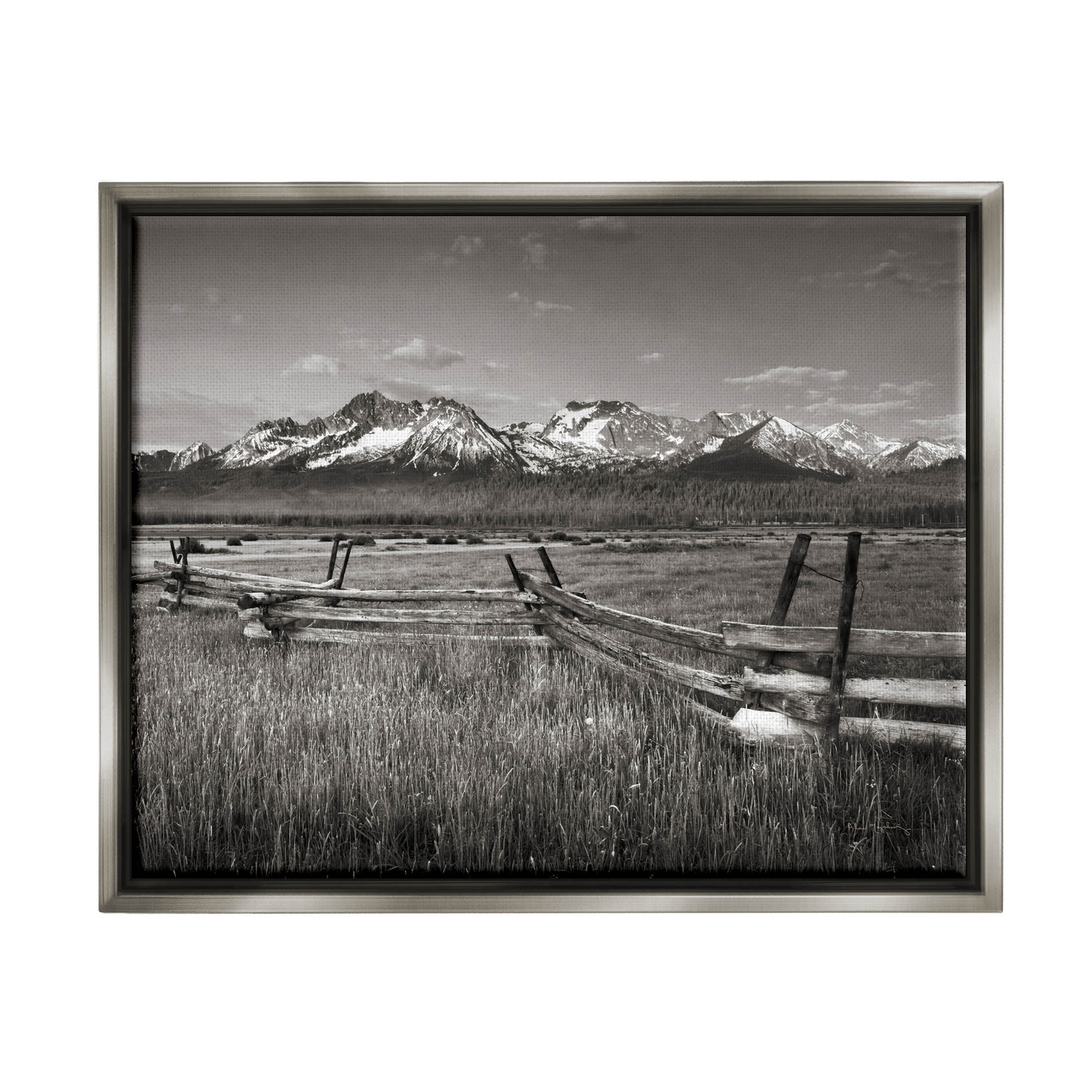 Stupell Industries Stanley Basin Fence Photography Photograph Luster Gray Floating Framed Canvas Print Wall Art, Design by Alan Majchrowicz
