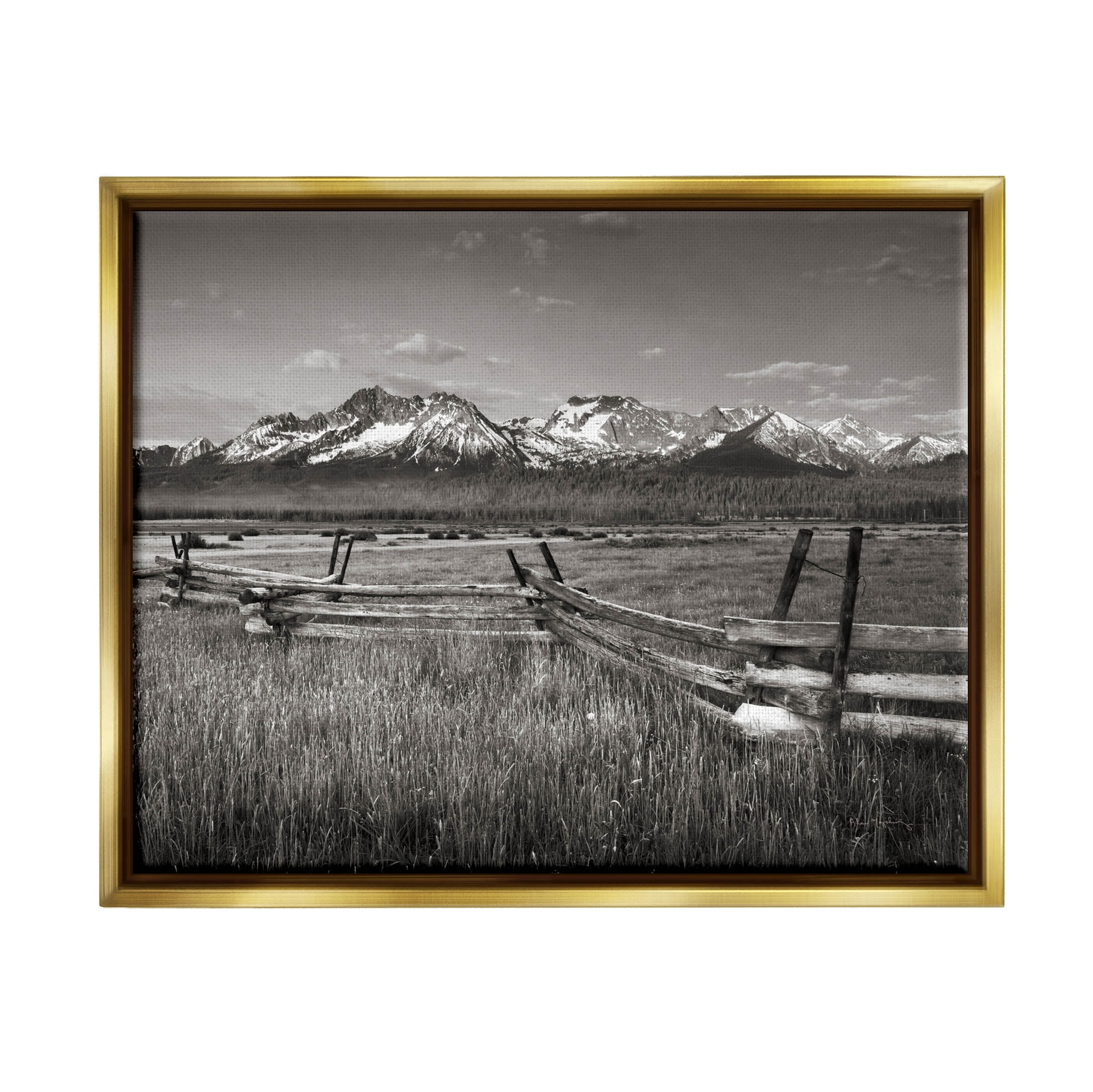Stupell Industries Stanley Basin Fence Photography Photograph Metallic Gold Floating Framed Canvas Print Wall Art, Design by Alan Majchrowicz