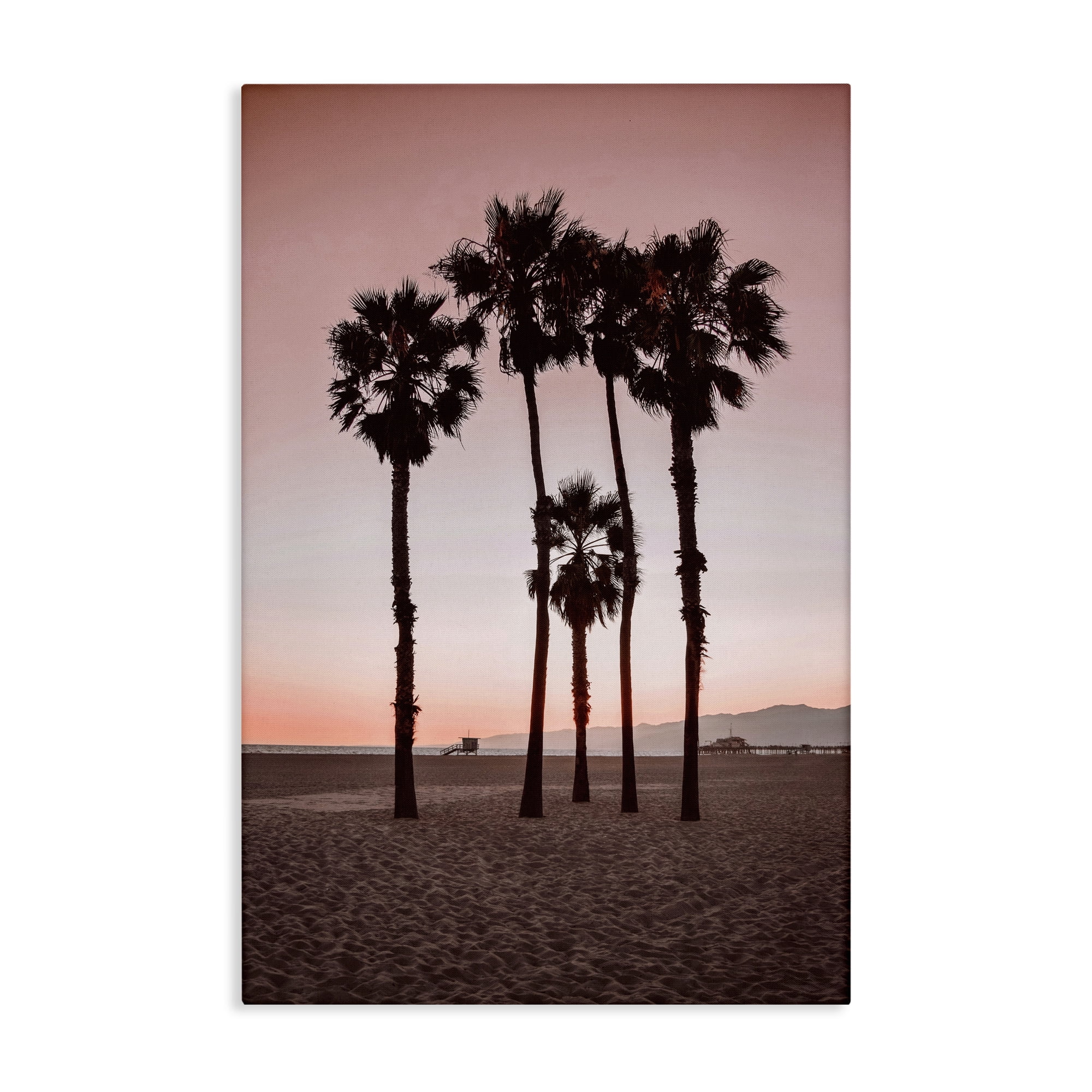 Stupell Industries Stanta Monica Palms Pink Canvas Wall Art design by Natalie Carpentieri, 36 x 24