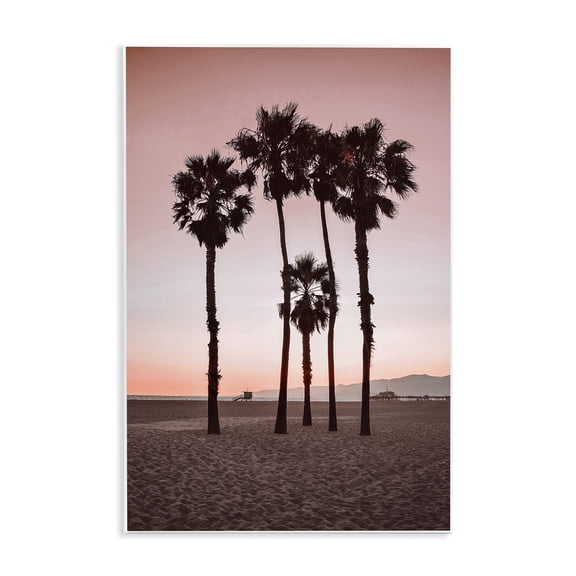 Stupell Industries Stanta Monica Palms Pink Wall Plaque Art design by Natalie Carpentieri, 15 x 10