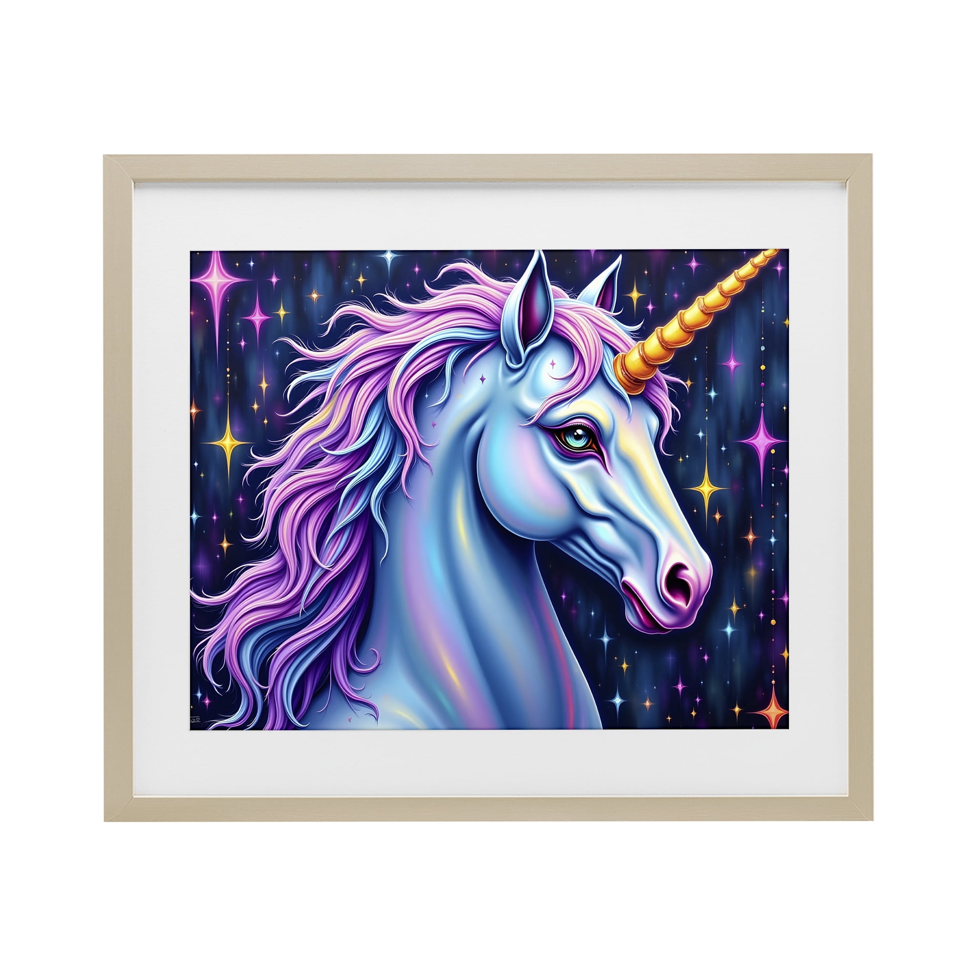 Stupell Industries Star Dancer Unicorn Birch Framed Print Under Glass, design by Tabz Jones