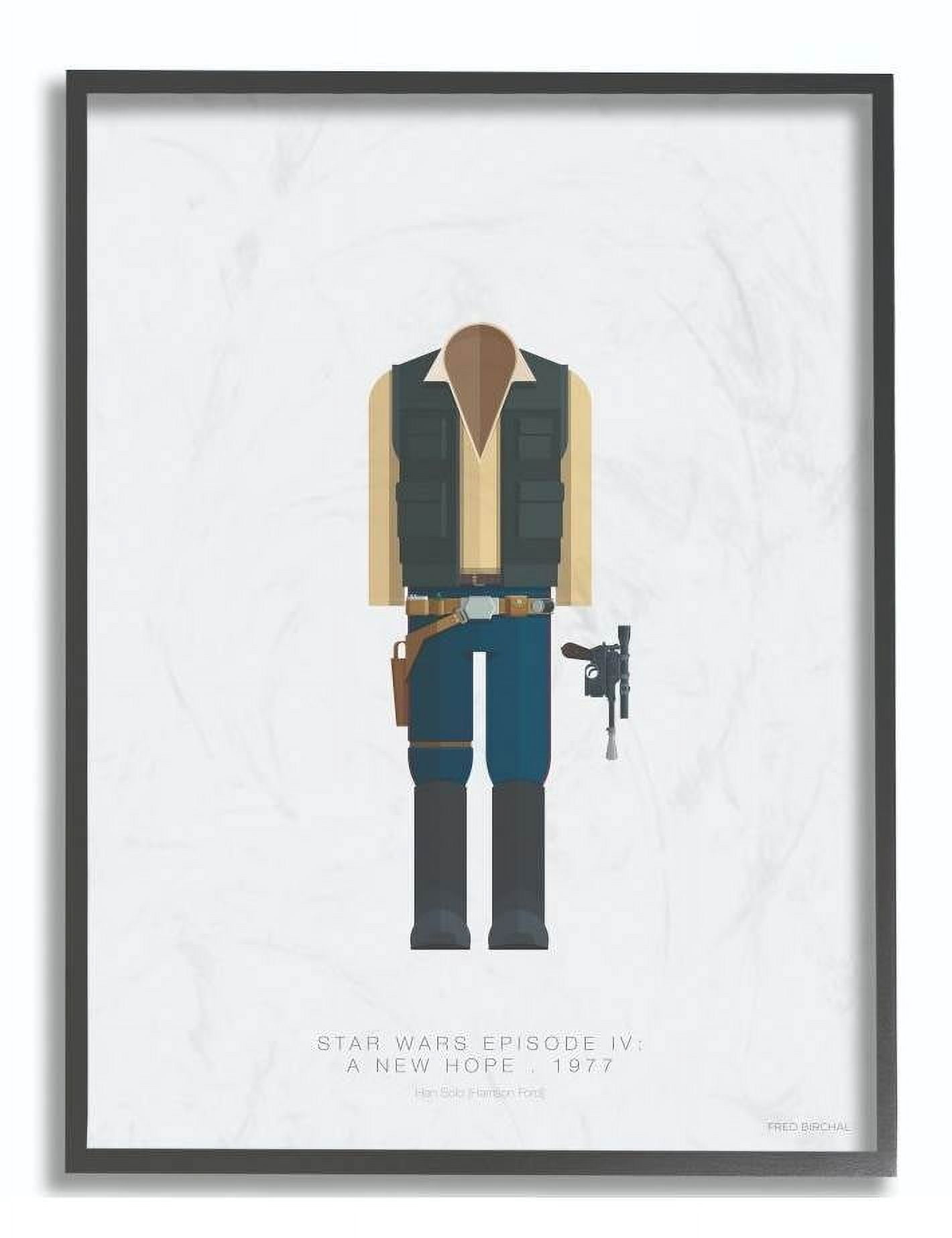 Stupell Industries Star Wars Han Solo Famous People Characters Fashion Design Framed Wall Art by Fred Birchal