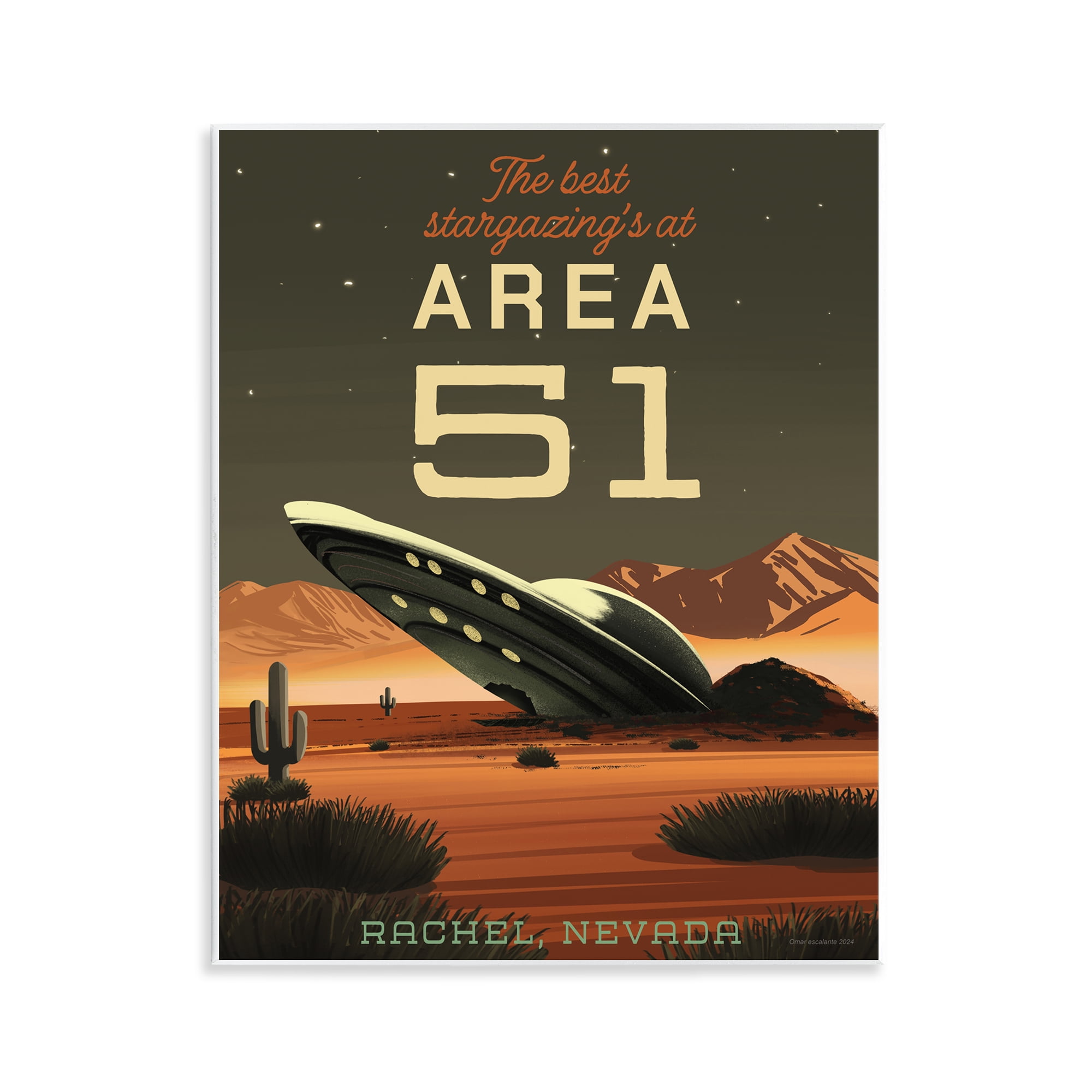 Stupell Industries Stargazing Area 51 Wall Plaque Art, design by Omar Escalante