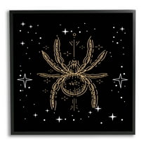 Stupell Industries Starry Halloween Spider Insect Graphic Art Black Framed Art Print Wall Art, Design by Lil' Rue