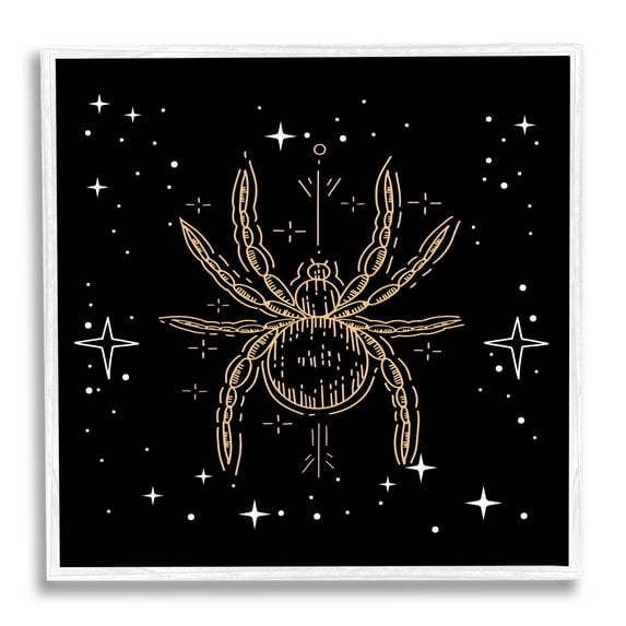 Stupell Industries Starry Halloween Spider Insect Graphic Art White Framed Art Print Wall Art, Design by Lil' Rue