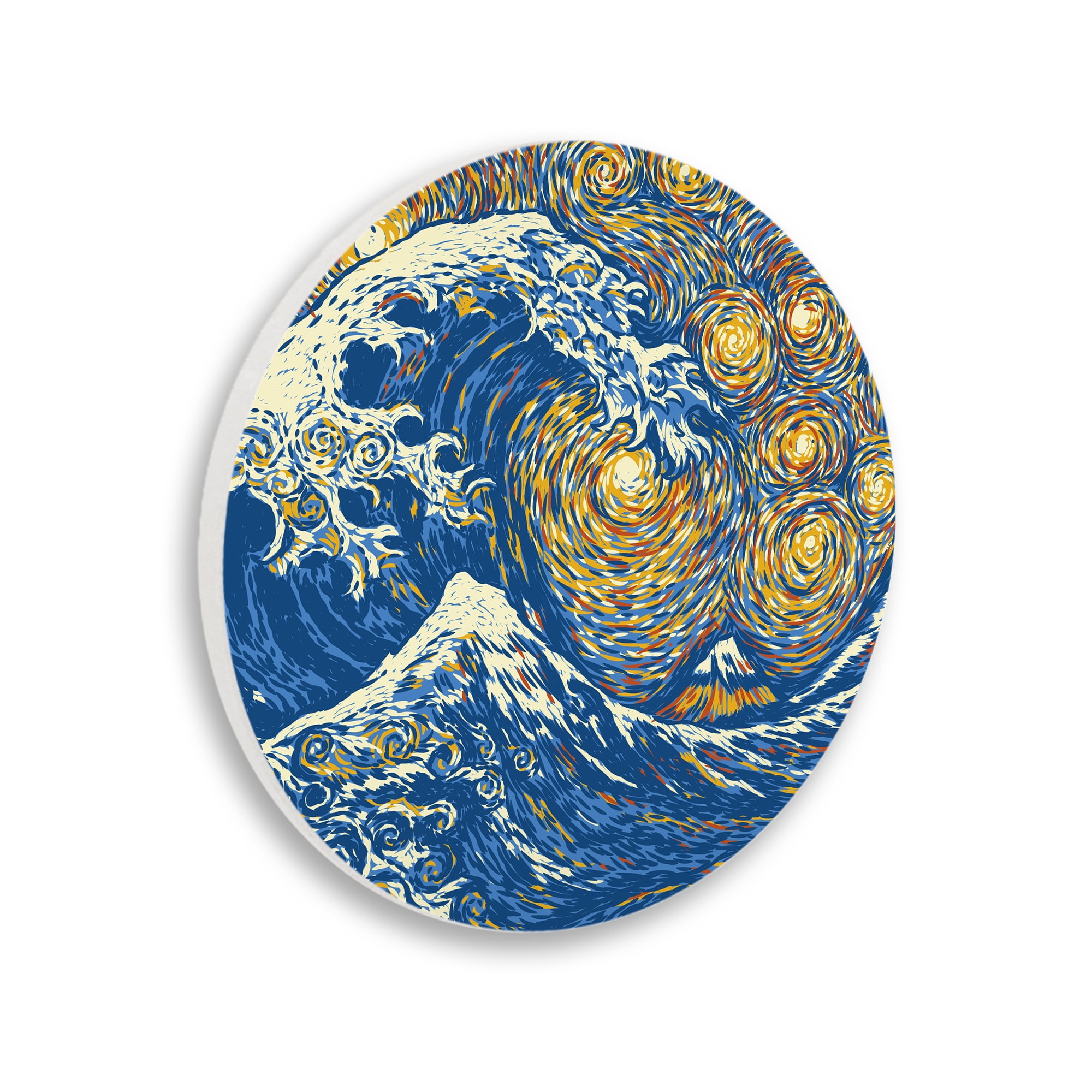 Stupell Industries Starry Impression with Ocean Wave Circular Wall Plaque, design by Tobe Fonseca