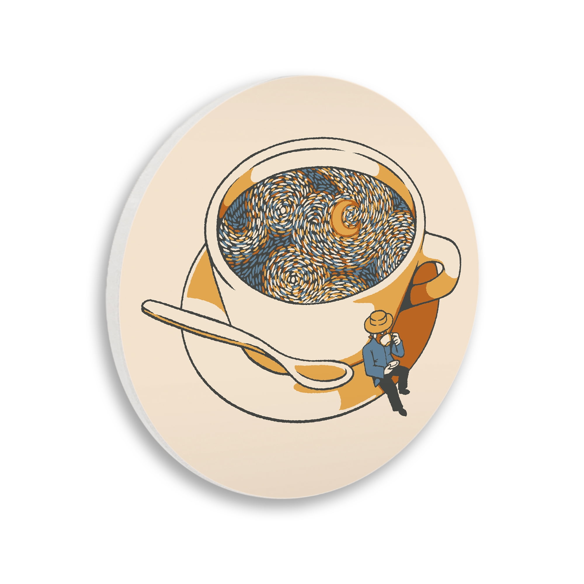 Stupell Industries Starry Night Coffee Circular Wall Plaque, design by Tobe Fonseca