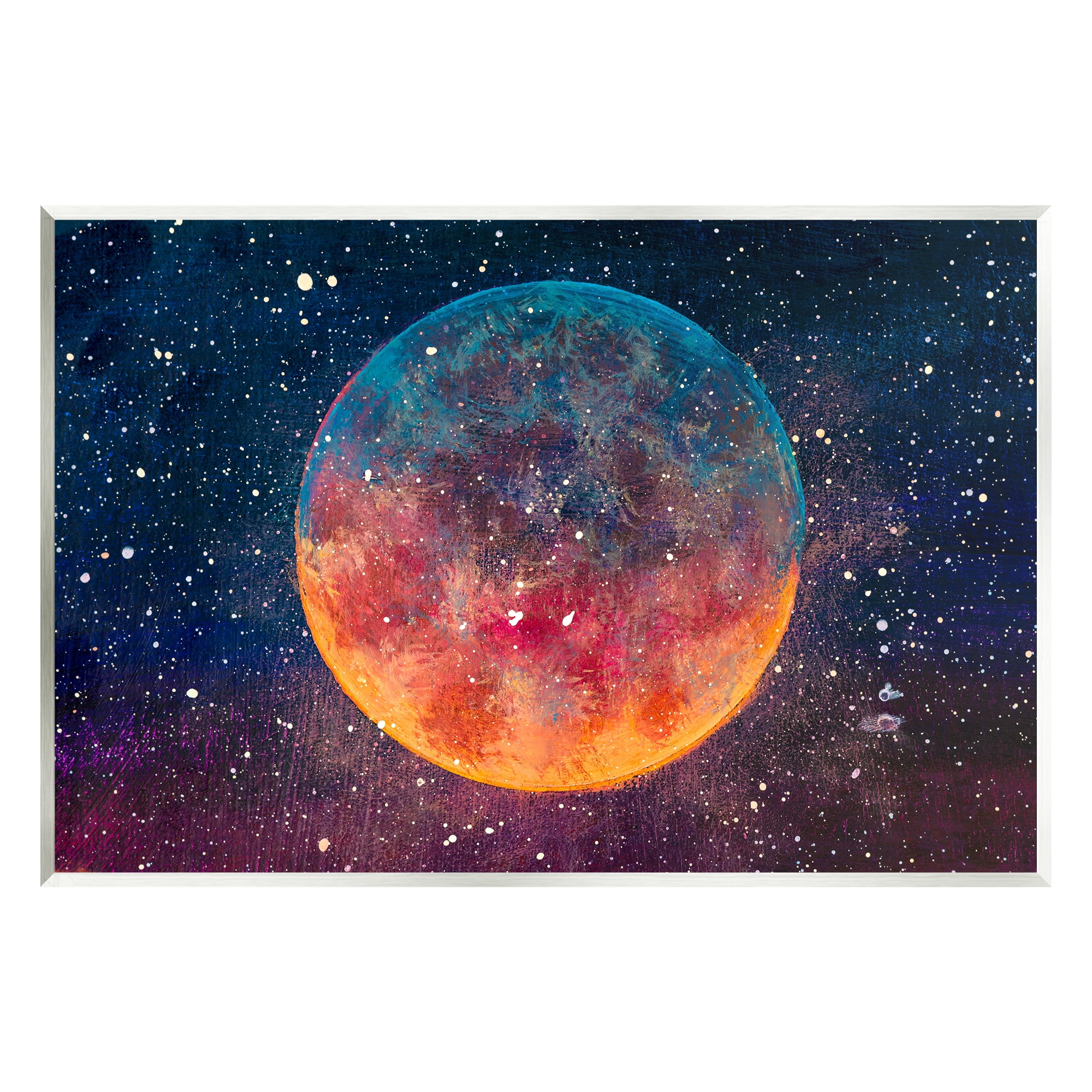Stupell Industries Starry Night Planet Nature Painting Unframed Art Print Wall Art, 15 x 10