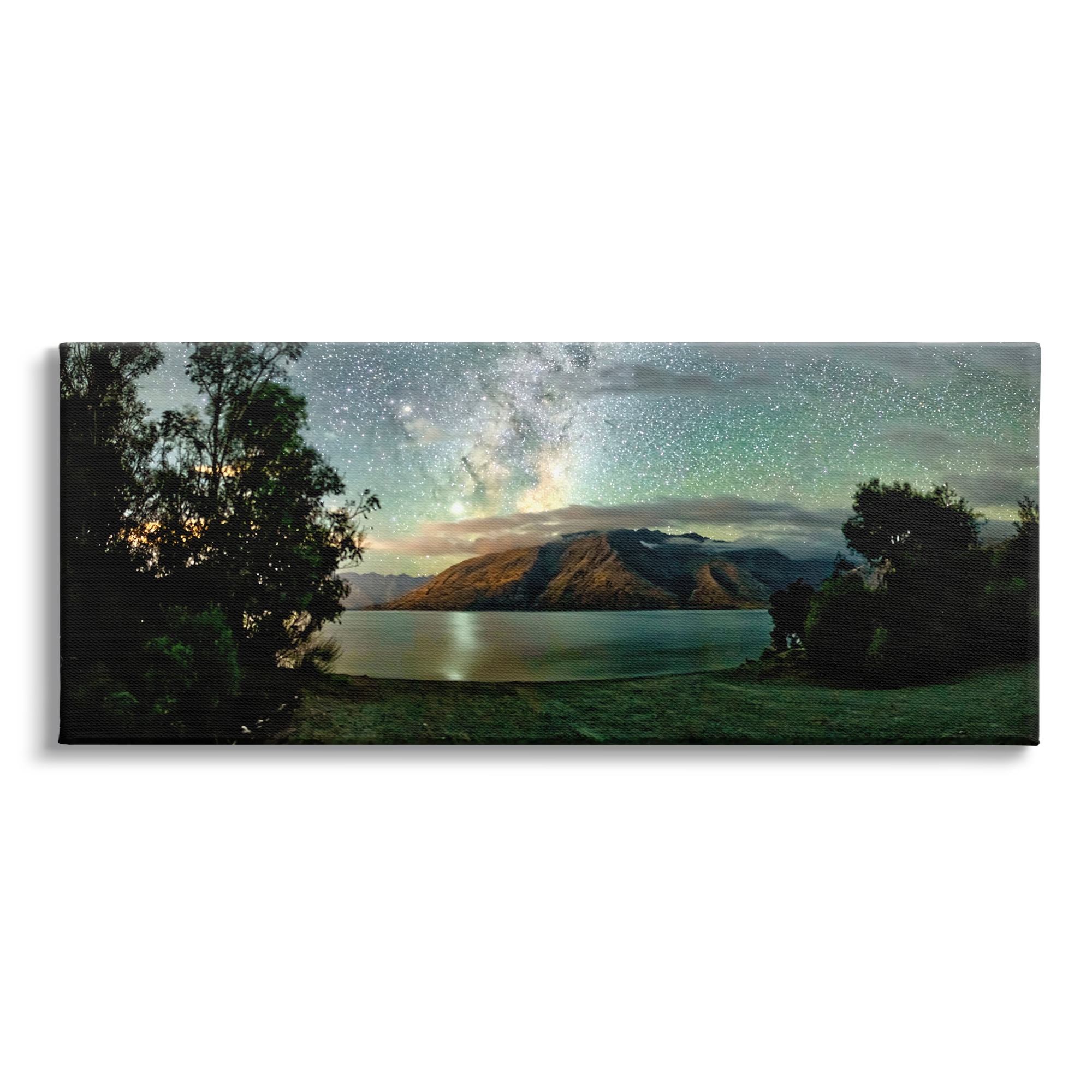 Stupell Industries Starry Night Sky Landscape Nature Photography Gallery Wrapped Canvas Print Wall Art, 30 x 13