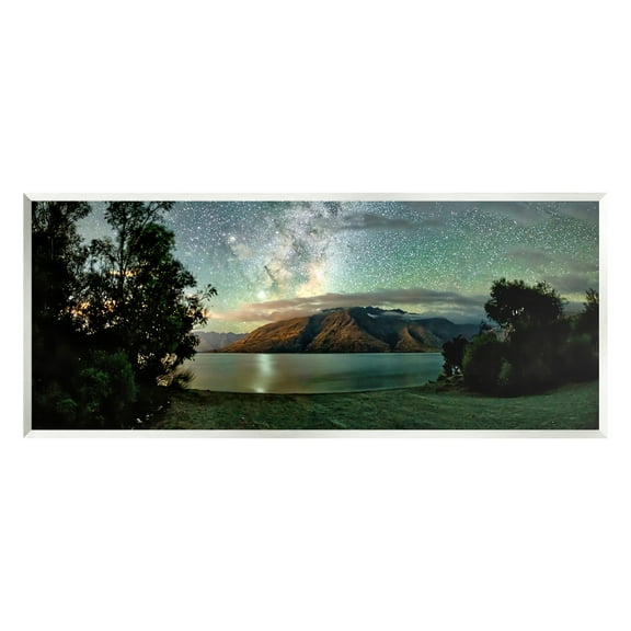 Stupell Industries Starry Night Sky Landscape Nature Photography Unframed Art Print Wall Art, 17 x 7
