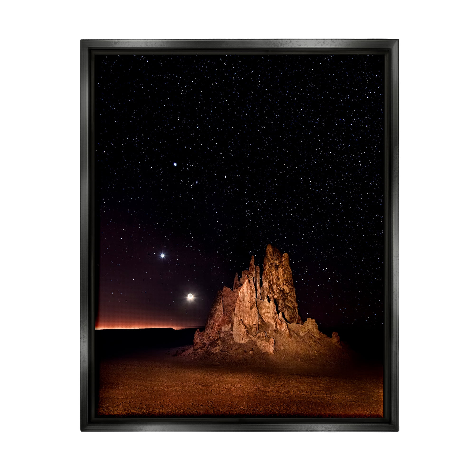Stupell Industries Starry Night Sky Photography Nature Photography Black Floater Framed Art Print Wall Art, 17 x 21