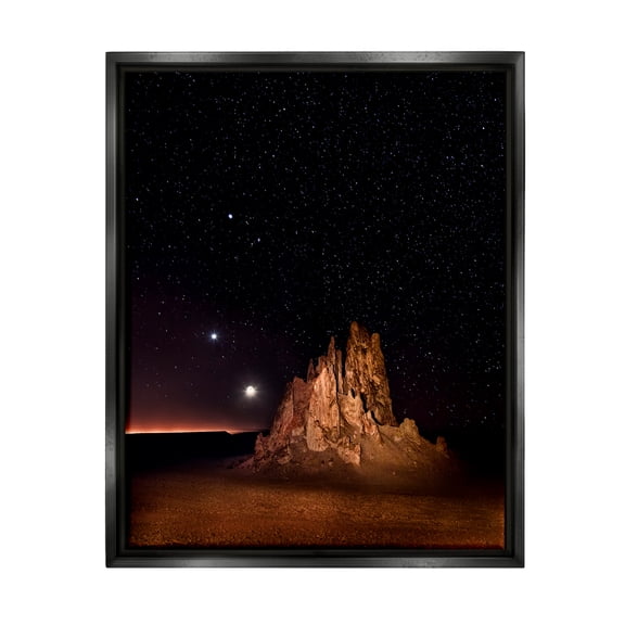 Stupell Industries Starry Night Sky Photography Nature Photography Black Floater Framed Art Print Wall Art, 17 x 21