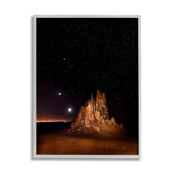 Stupell Industries Starry Night Sky Photography Nature Photography Gray Framed Art Print Wall Art, 24 x 30