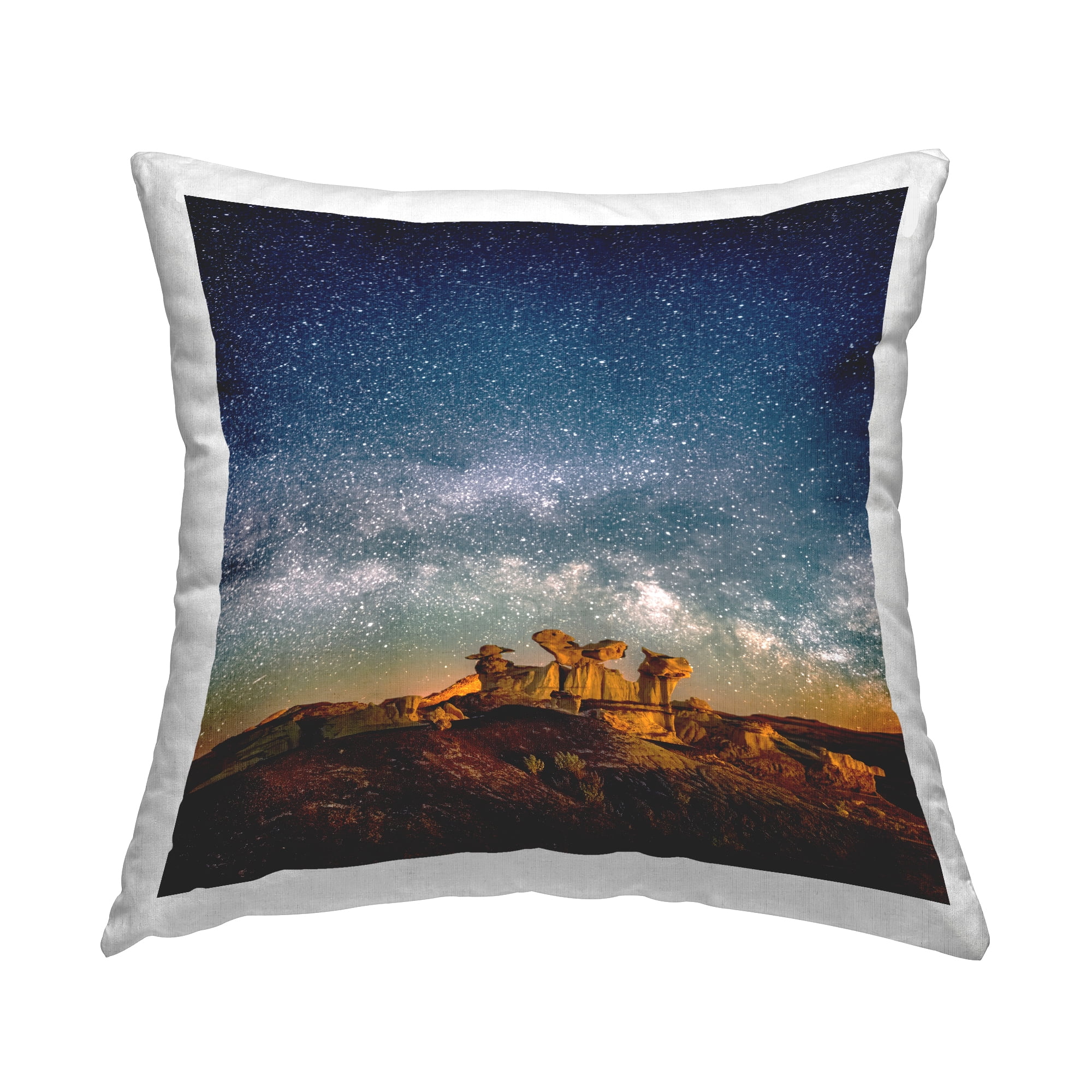 Stupell Industries Starry Sky Desert Landscape Square Decorative Printed Throw Pillow, 18 x 18