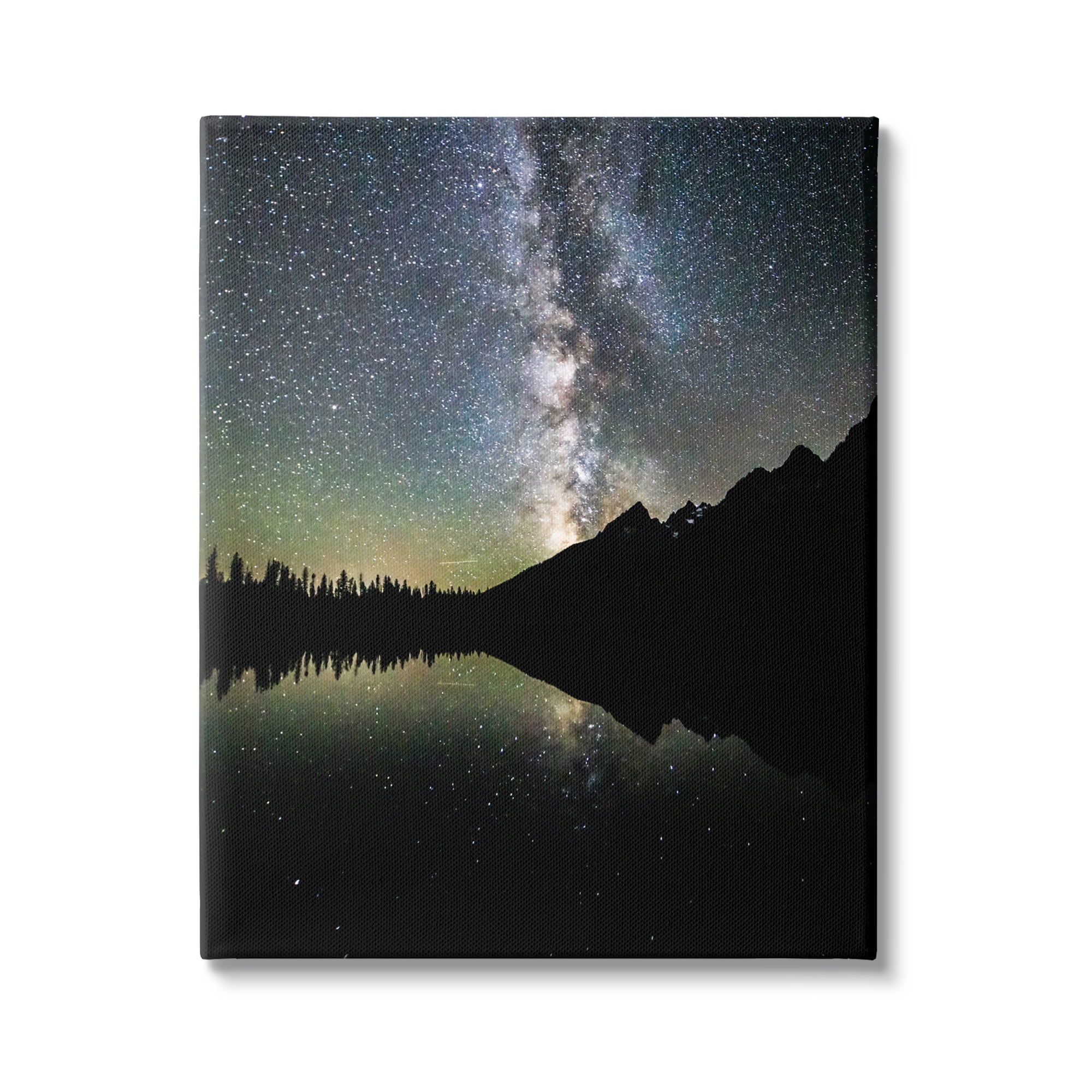 Stupell Industries Starry Sky Lake Reflection Landscape Photography Gallery Wrapped Canvas Art Print Wall Art, 36 x 48