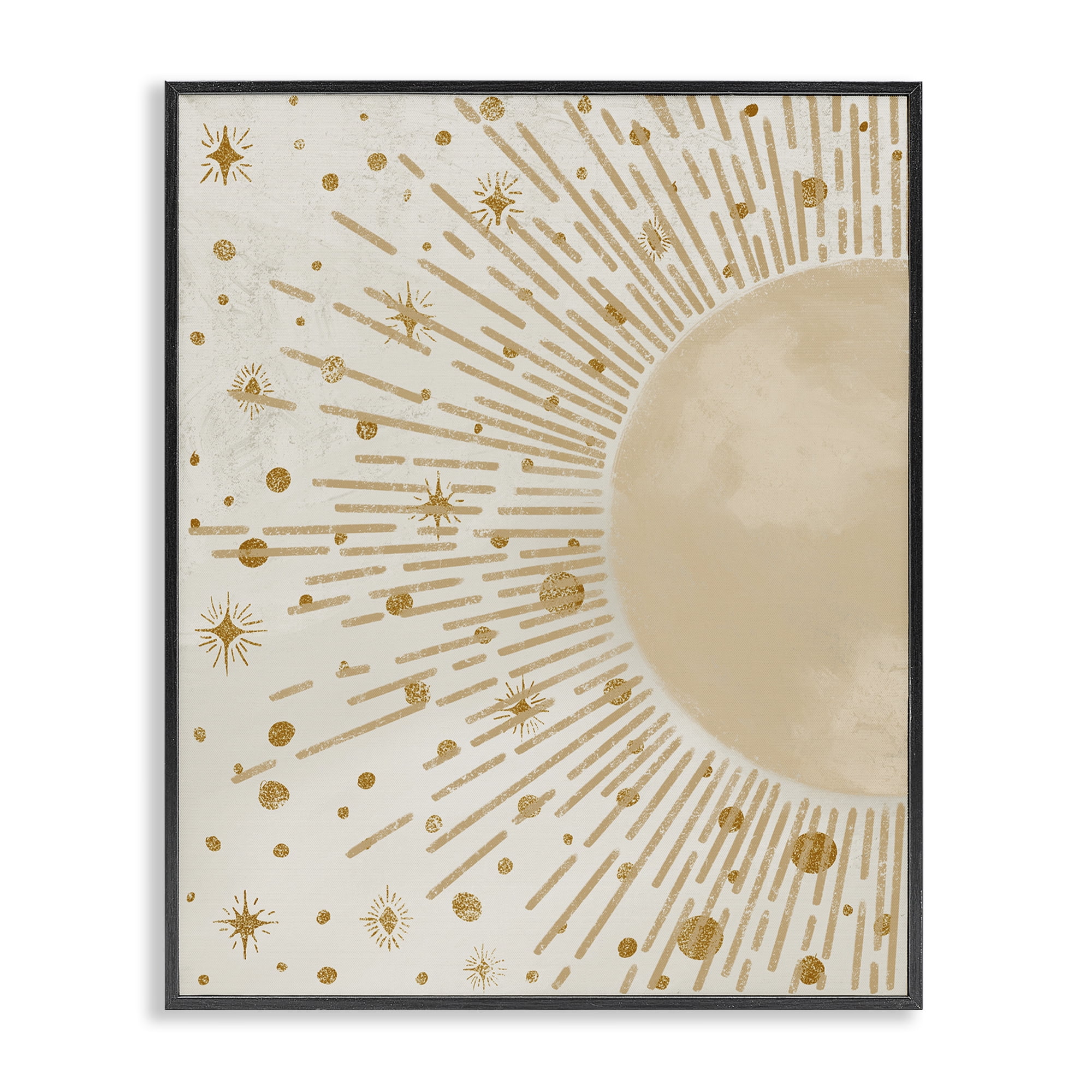 Stupell Industries Starry Sun Rays Landscape Painting Black Framed Art Print Wall Art, 24 x 30
