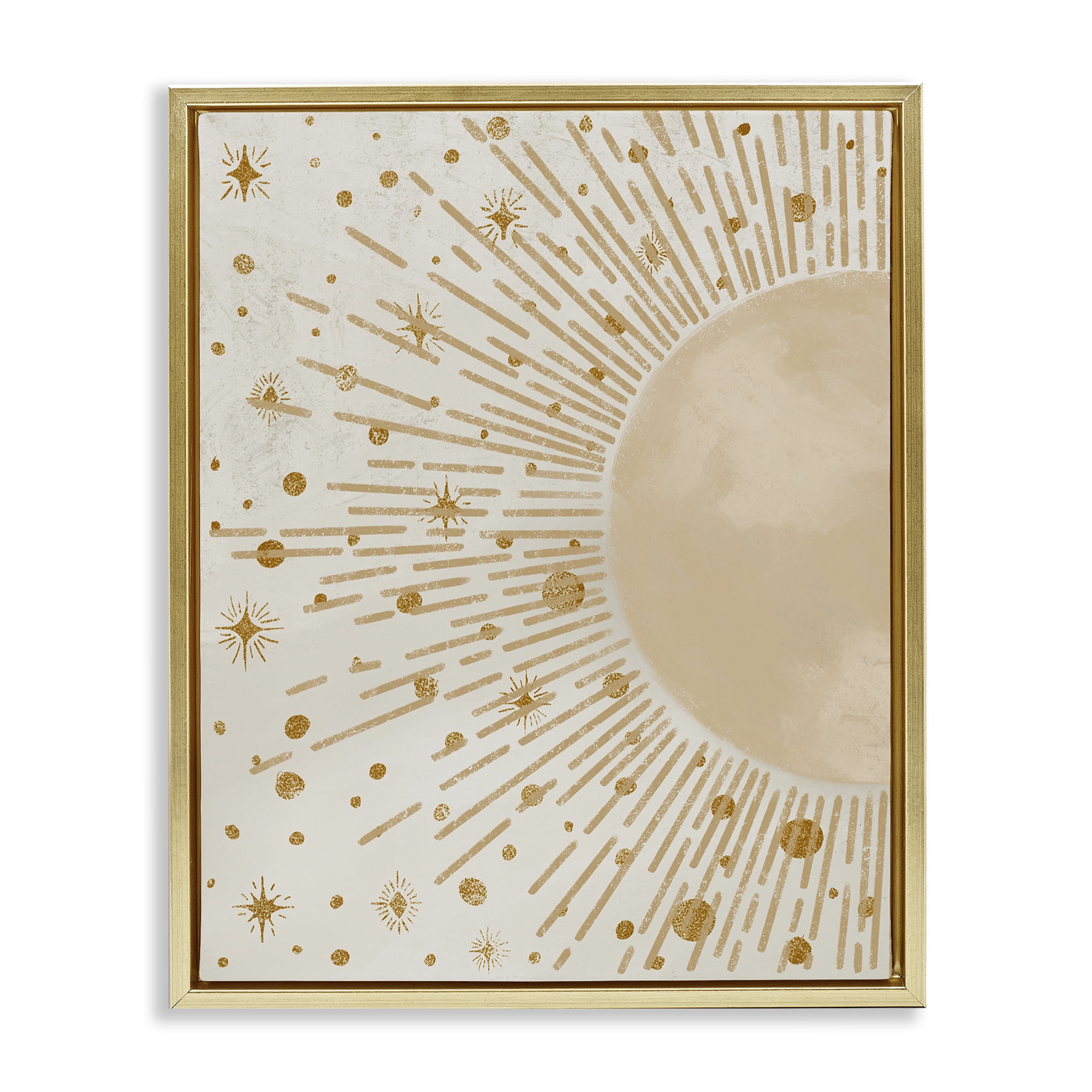 Stupell Industries Starry Sun Rays Landscape Painting Gold Floater Framed Art Print Wall Art, 25 x 31