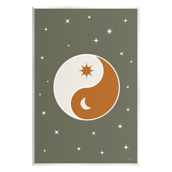 Stupell Industries Starry Yin Yang Symbol Celestial Sun Moon Shapes Graphic Art Unframed Art Print Wall Art, Design by Martina Pavlova
