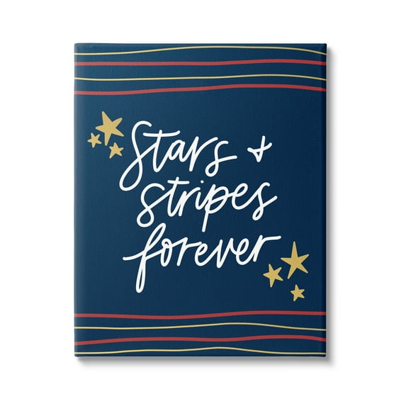 Stupell Industries Stars Stripes Forever Americana Independence Day Graphic Art Gallery Wrapped Canvas Print Wall Art, Design by Amanda Houston