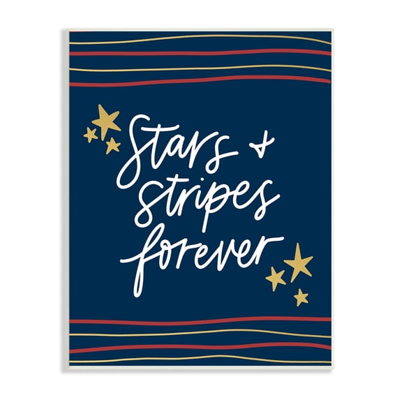 Stupell Industries Stars Stripes Forever Americana Independence Day Graphic Art Unframed Art Print Wall Art, Design by Amanda Houston