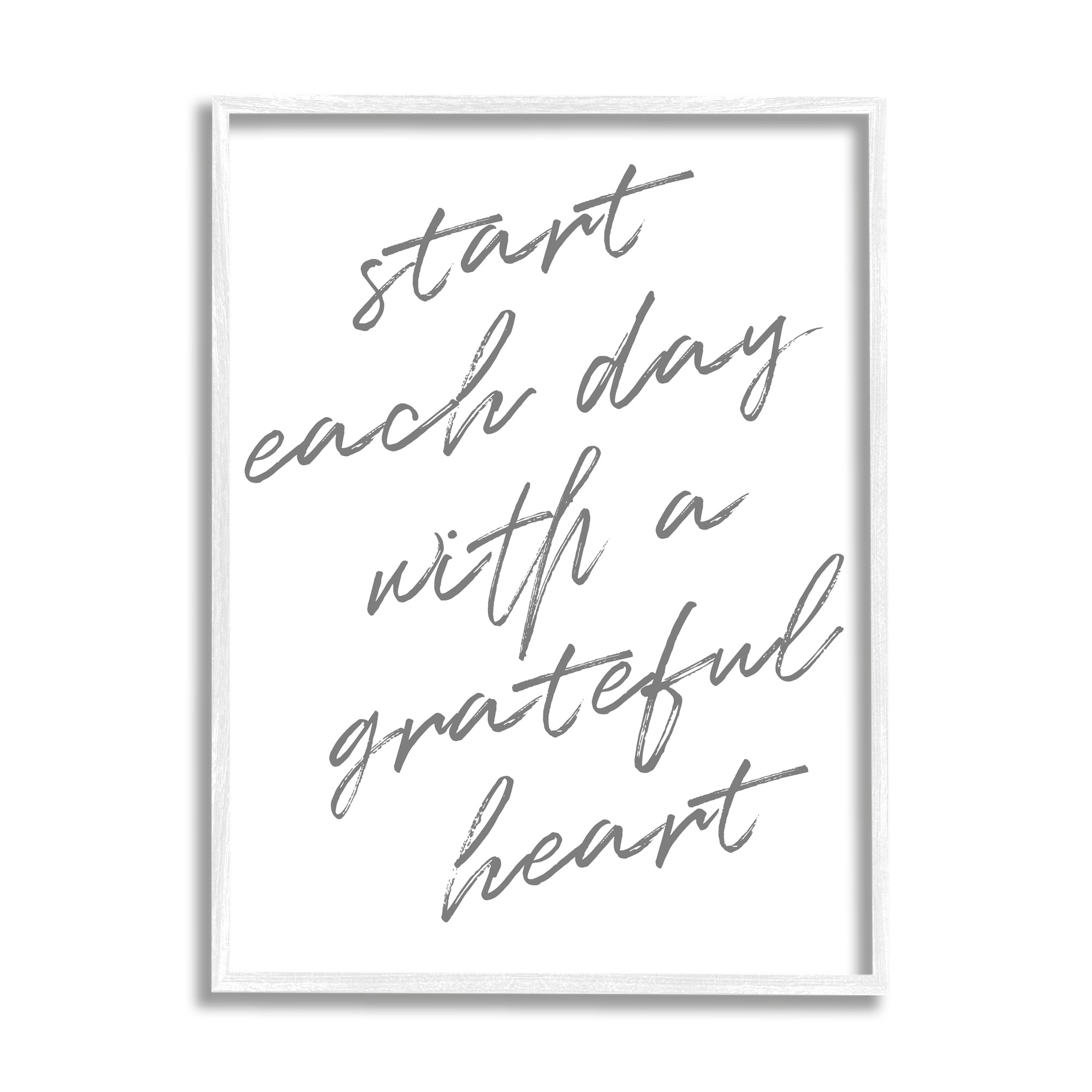 Stupell Industries Start Each Day Grateful Inspirational Phrase Distressed Typography Graphic Art White Framed Art Print Wall Art, 11x14, by Sd Graphics Studio