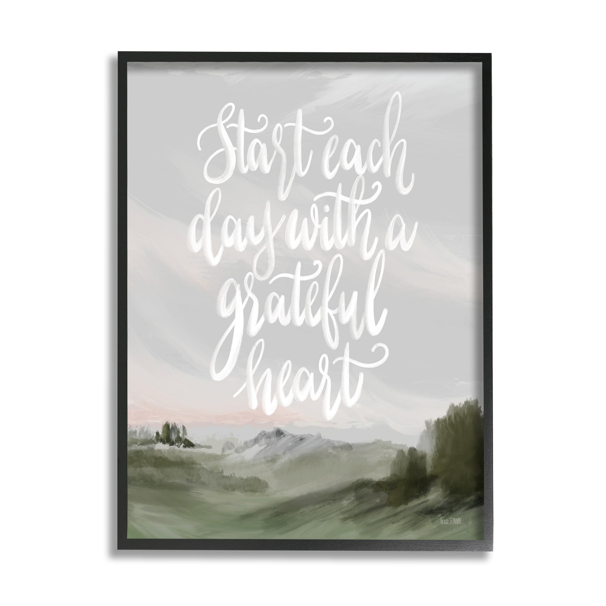 Stupell Industries Start Day with Grateful Heart Countryside Landscape Painting,11 x 14, Design by House Fenway