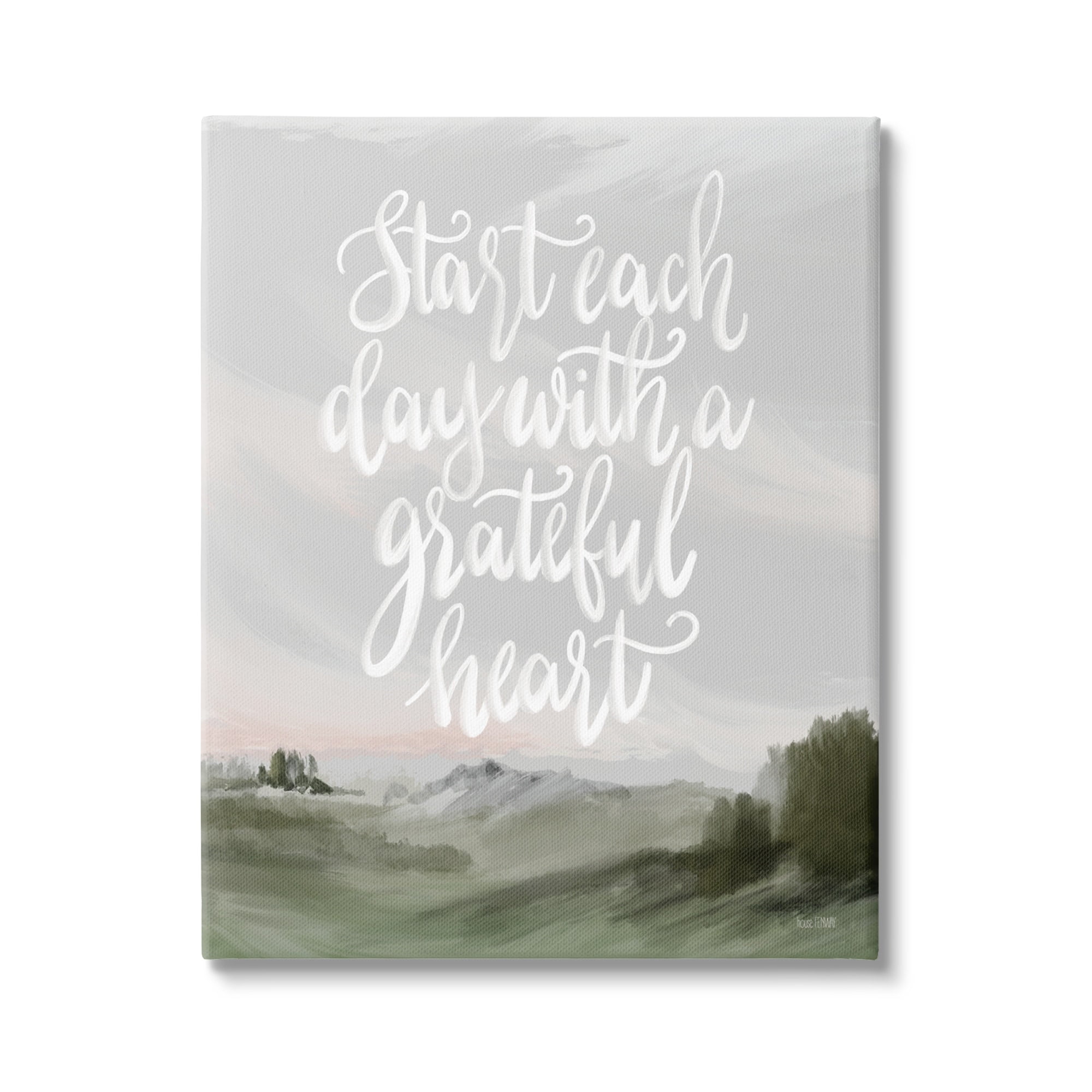 Stupell Industries Start Day with Grateful Heart Countryside Landscape Painting,16 x 20, Design by House Fenway